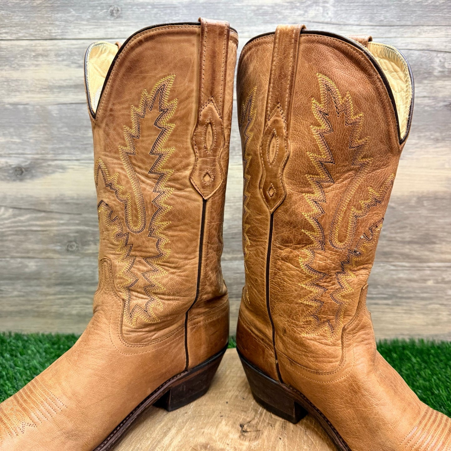 Old West Women - Size 10 - Beige Flame Western Cowboy Boots LF1529