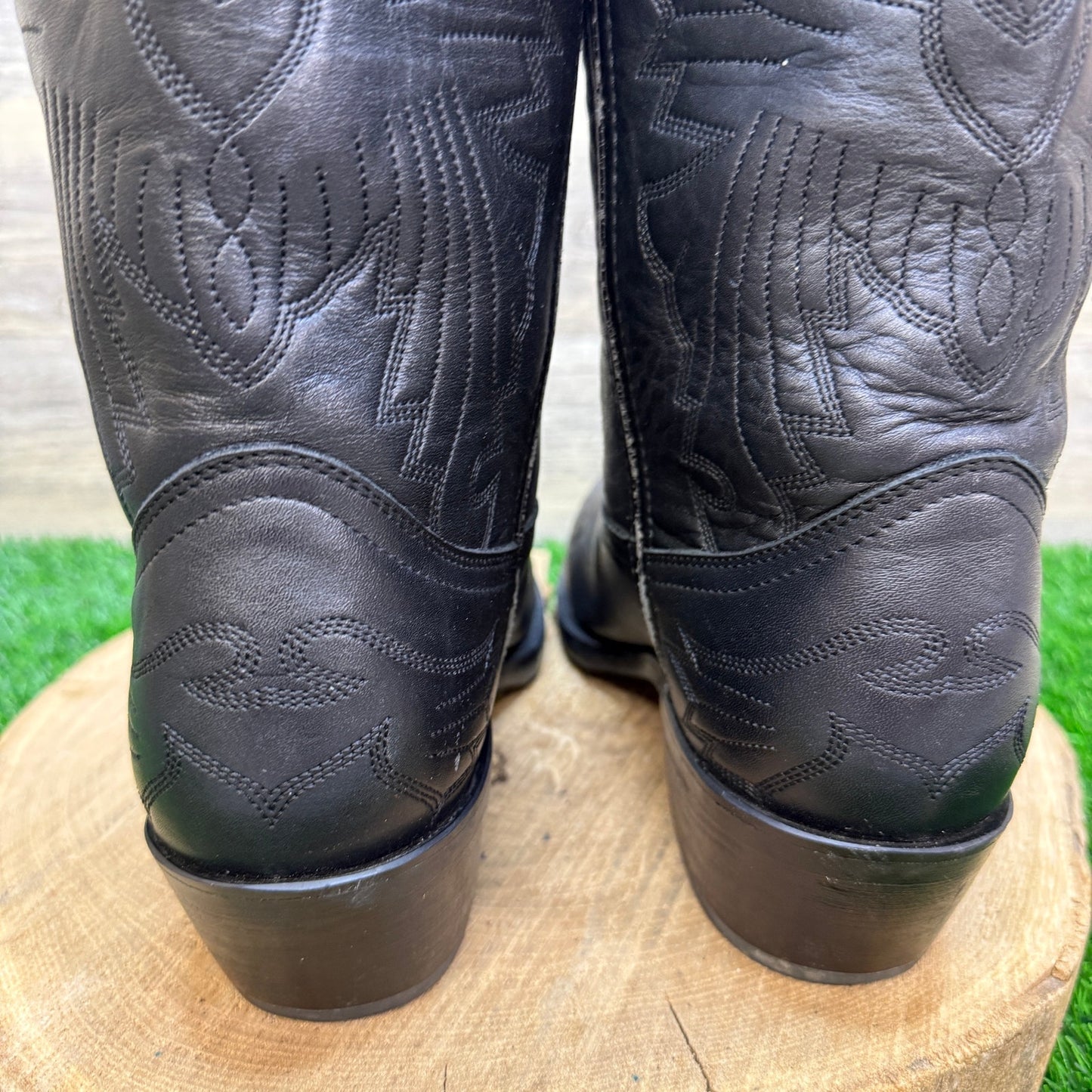 Durango Men - Size 10.5D - Black Toe Plate Western Cowboy Boots Style TR750