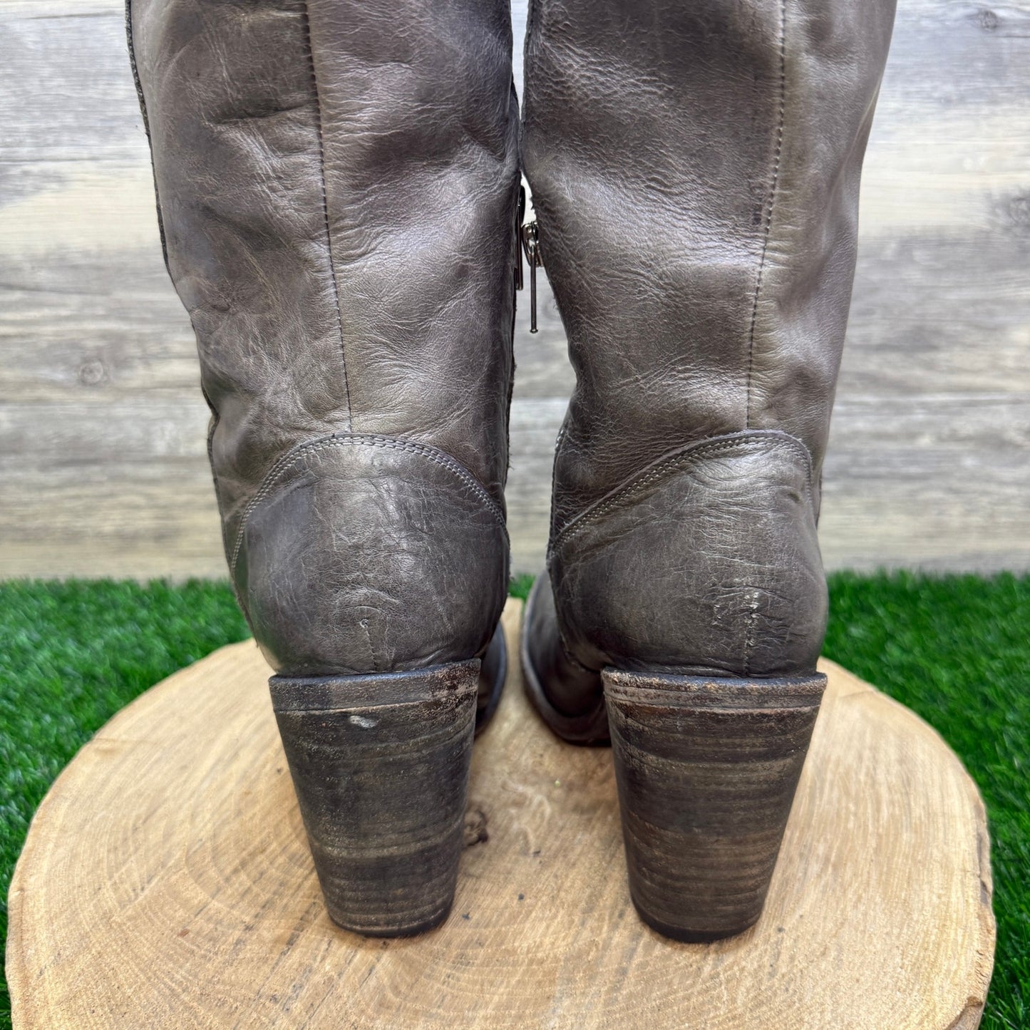 Miz Mooz Women - Size 8.5 - Gray Studded Tall Boots Style 17107
