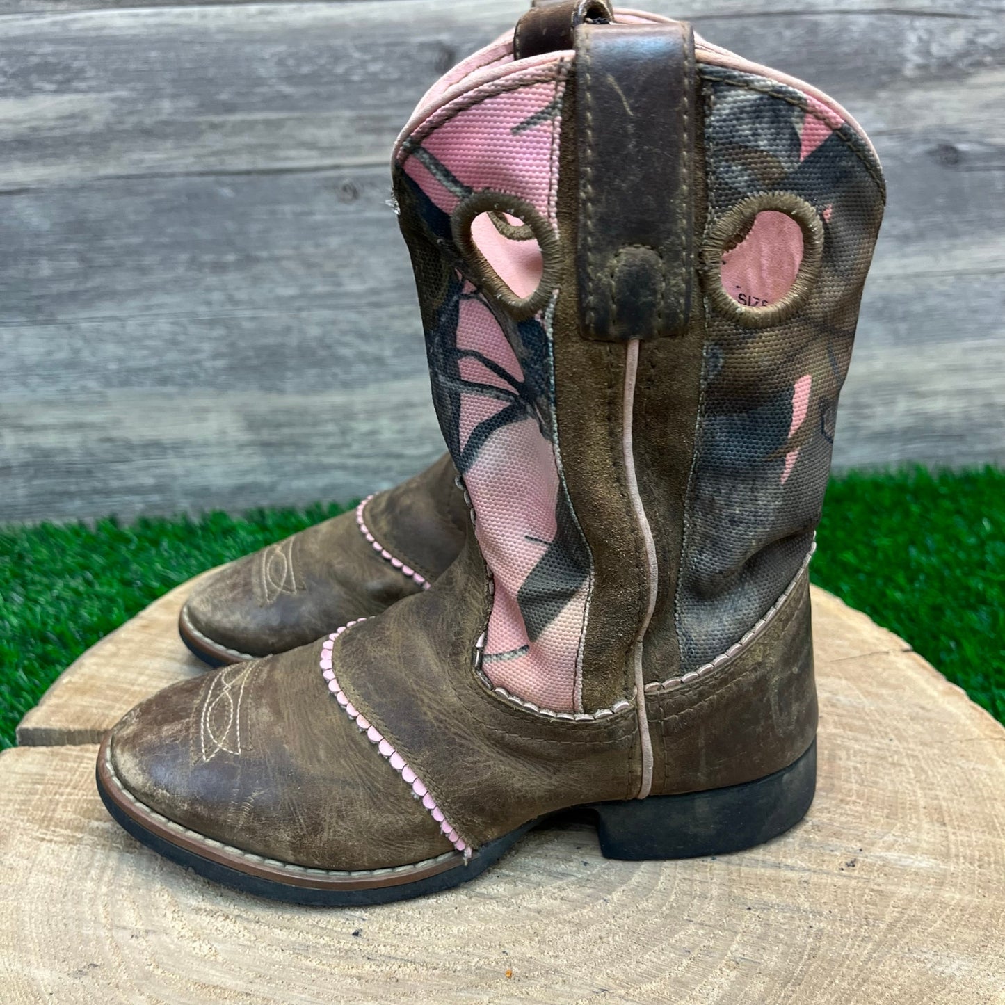 Smoky Mountain Youth - Size 1D - Brown/Pink Cowboy Boots Style 3468C