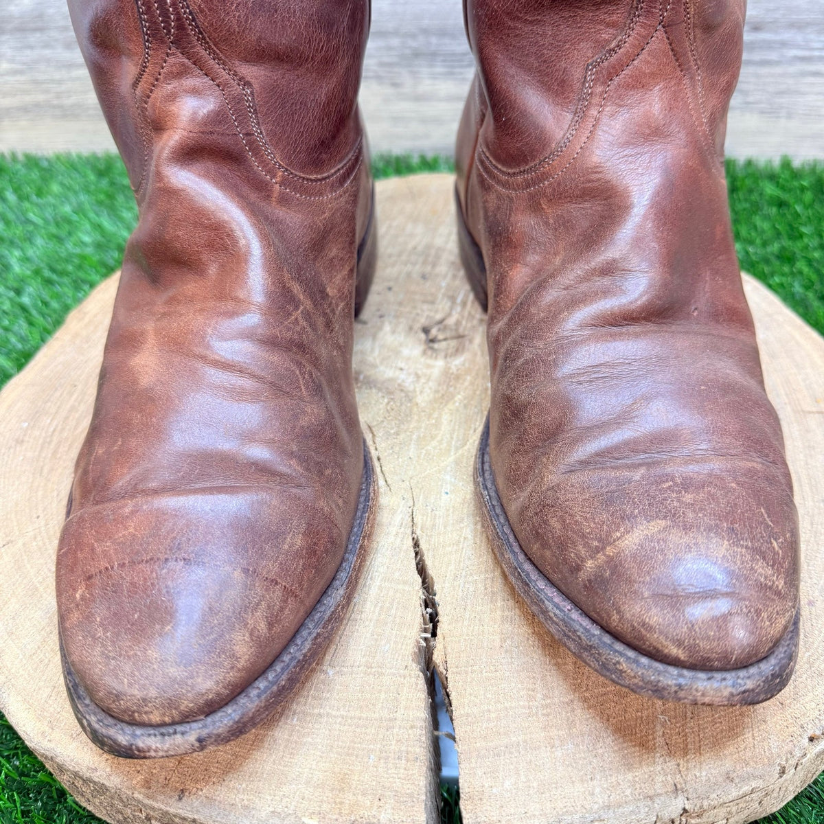 Lucchese Men - Size 10D - Brown Short Shaft Western Cowboy Boots L85086R