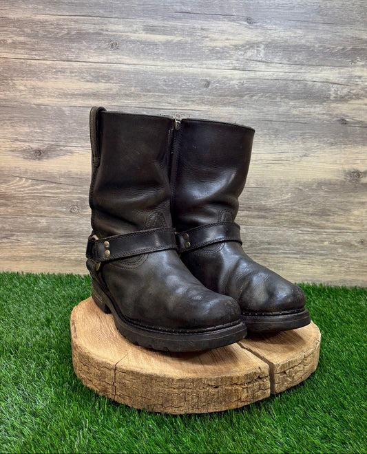 Ariat Men - Size 9EE - Black Metal Mounts Moto Square Toe Boots Style 10002679