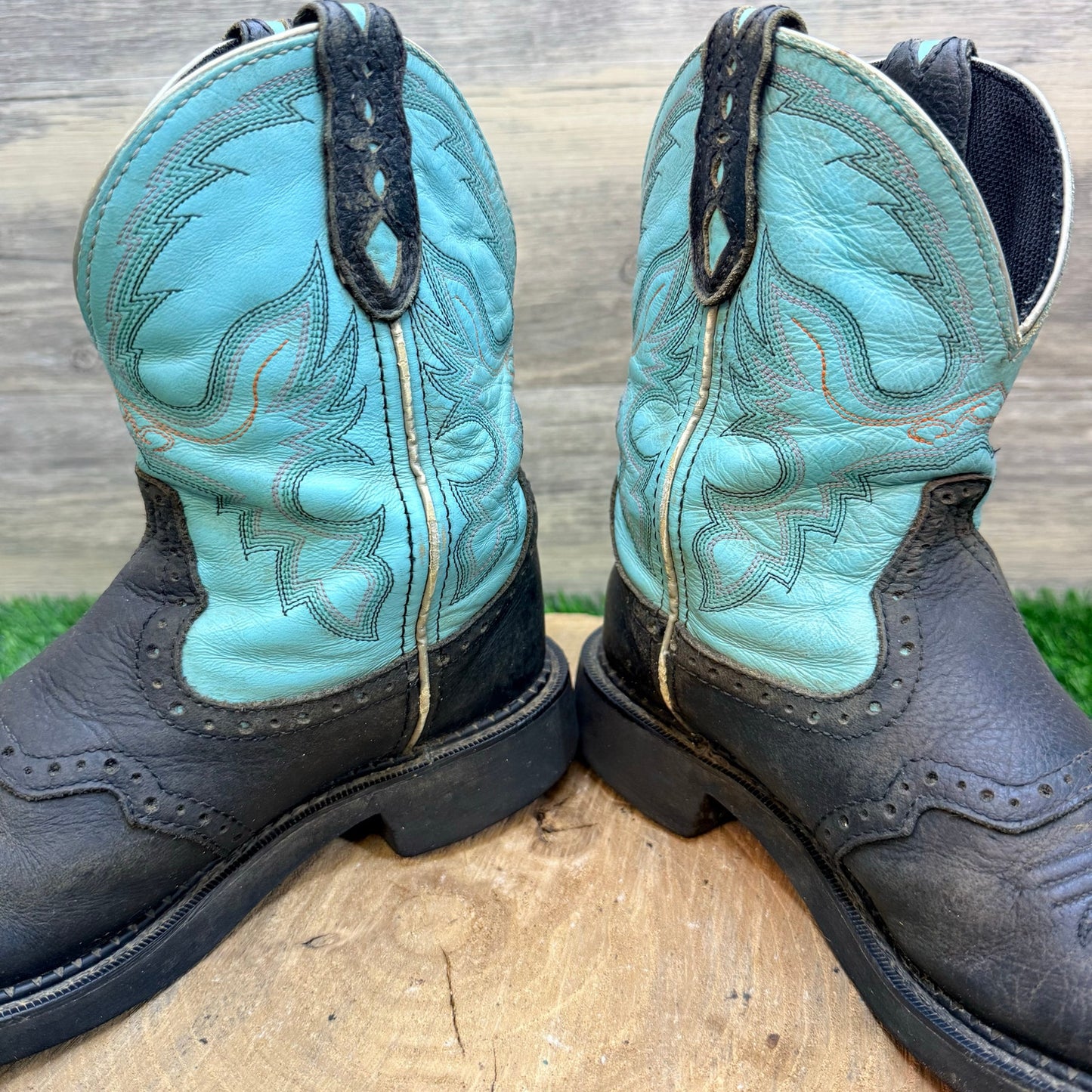 Justin Gypsy Women - Size 5B - Blue / Black Cowboy Boots L9905