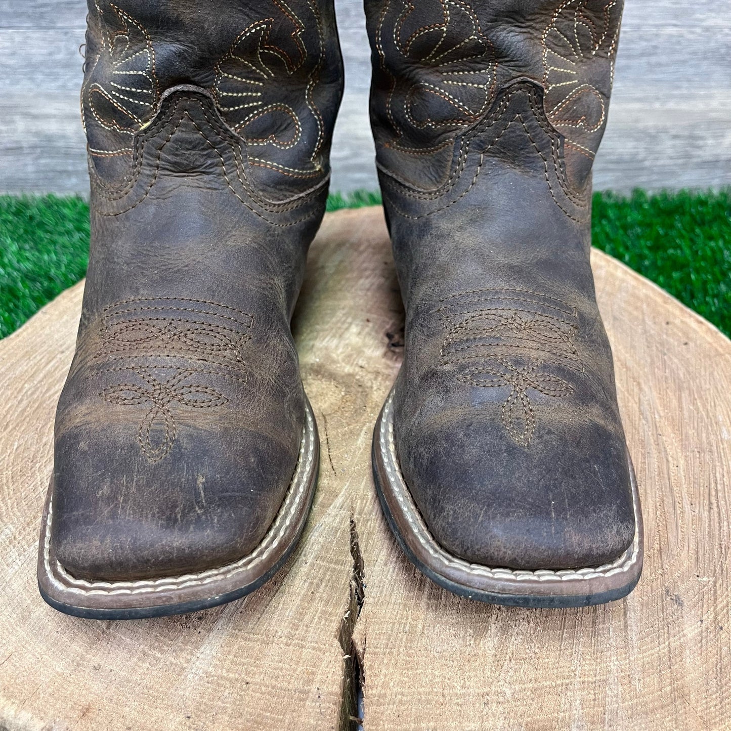 Masterson Youth - Size 2 - Brown Square Toe Cowboy Boots Style RB2011C