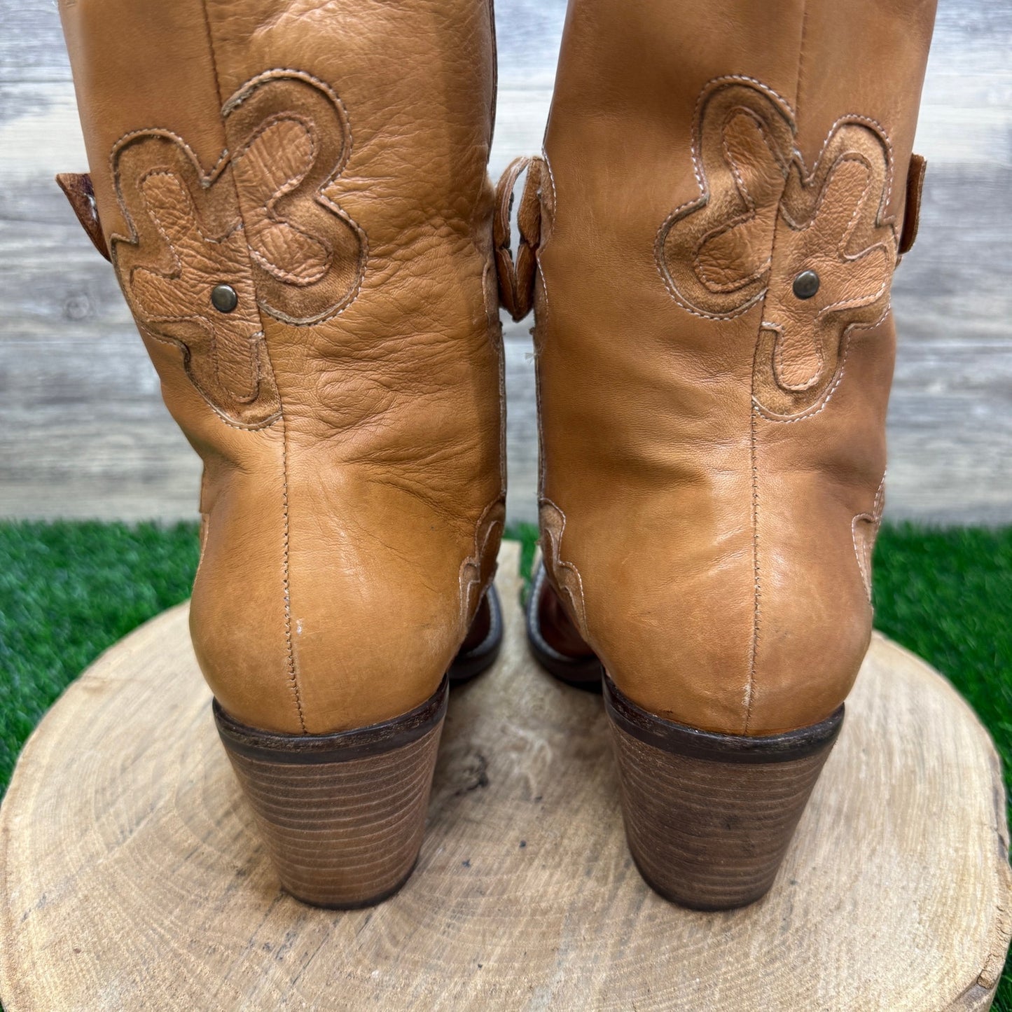 Mia Women - Size 8.5M - Beige/Brown Boho Floral Western Cowboy Boots Candida