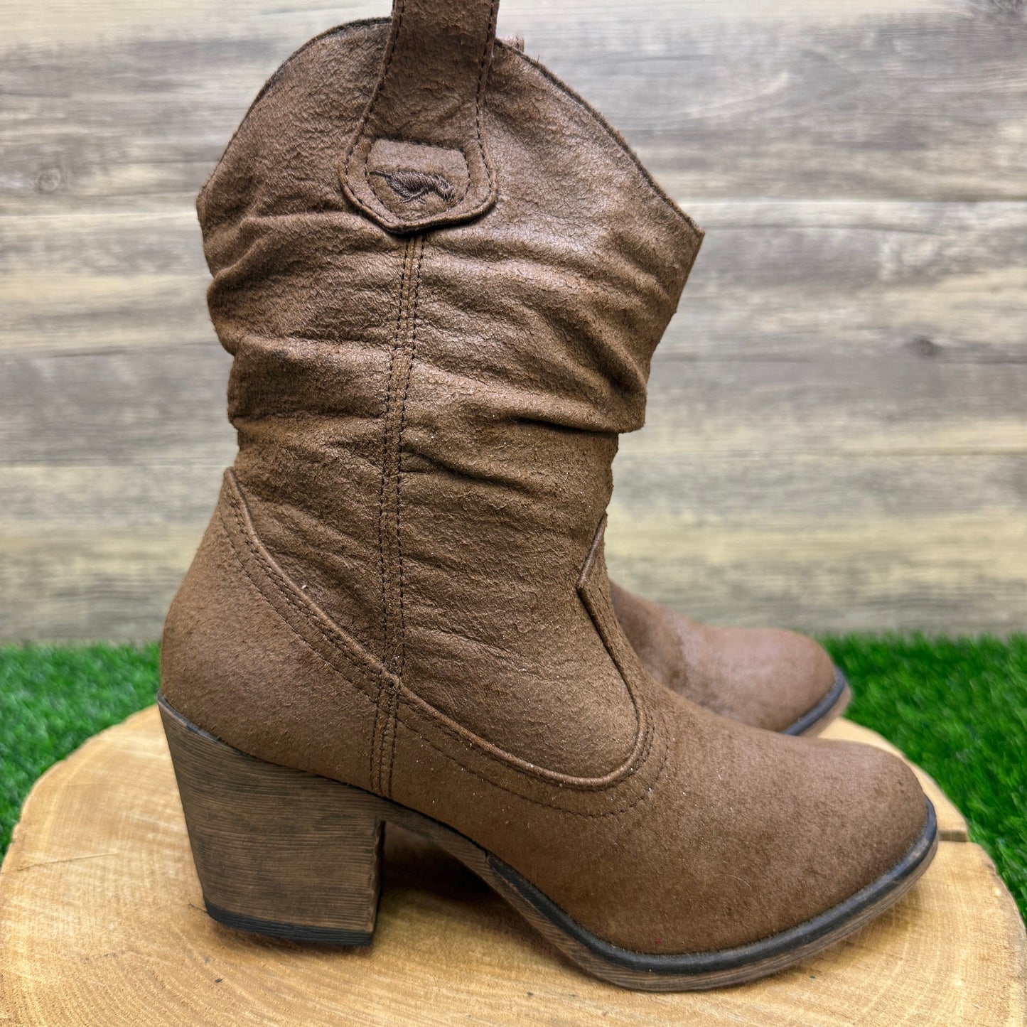Rocket Dog Women - Size 6 - Brown Slouch Faux Leather Boots Style 12623