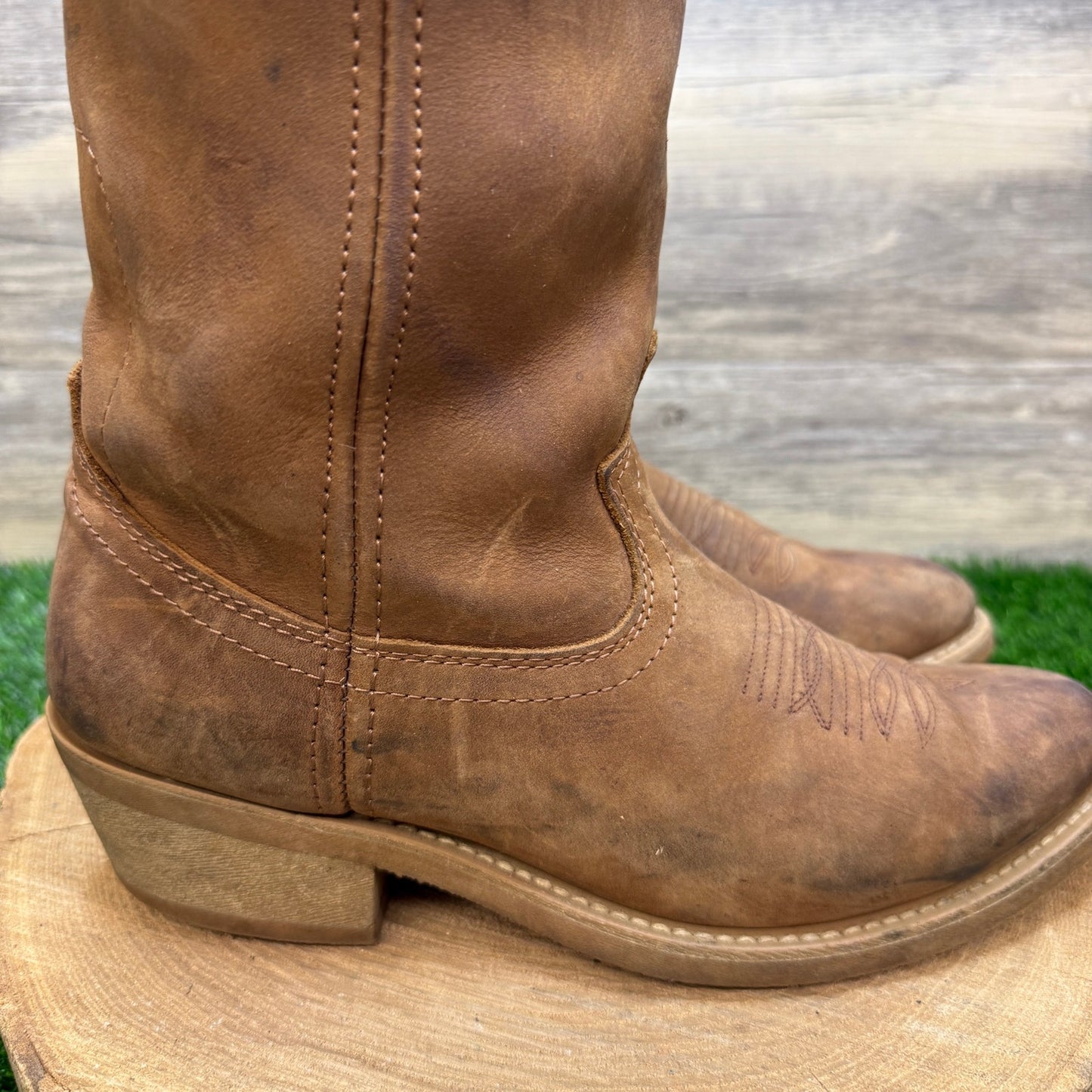 Masterson Men - Size 9D - Brown Nubuck Leather Western Cowboy Boots Style RB4000