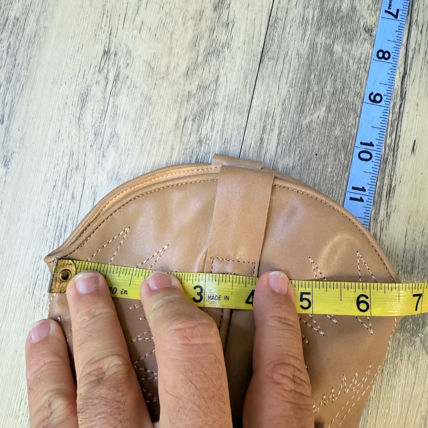 Unknown Women - Size 6.5 - Tan Faux Leather Zipper Cowboy Boots