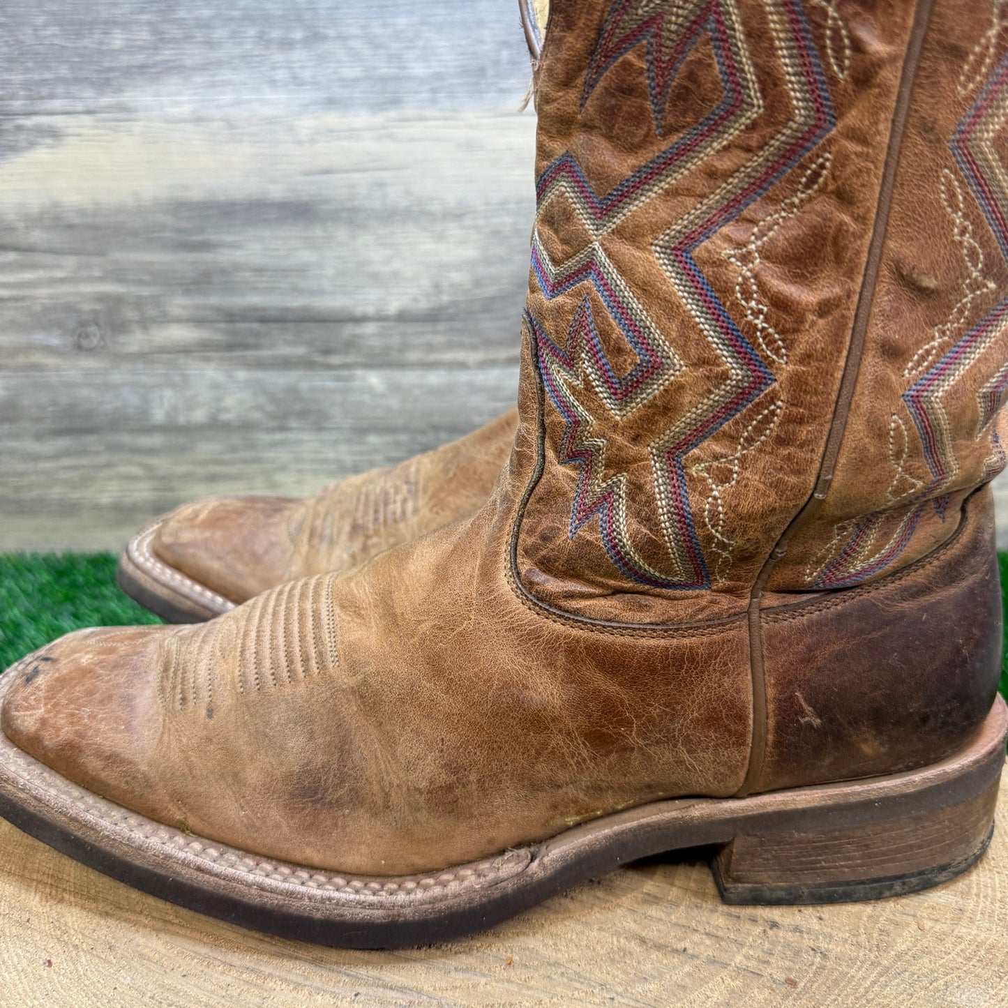Nocona Men - Size 9D - Tan Square Toe Western Cowboy Boots Style MD5220