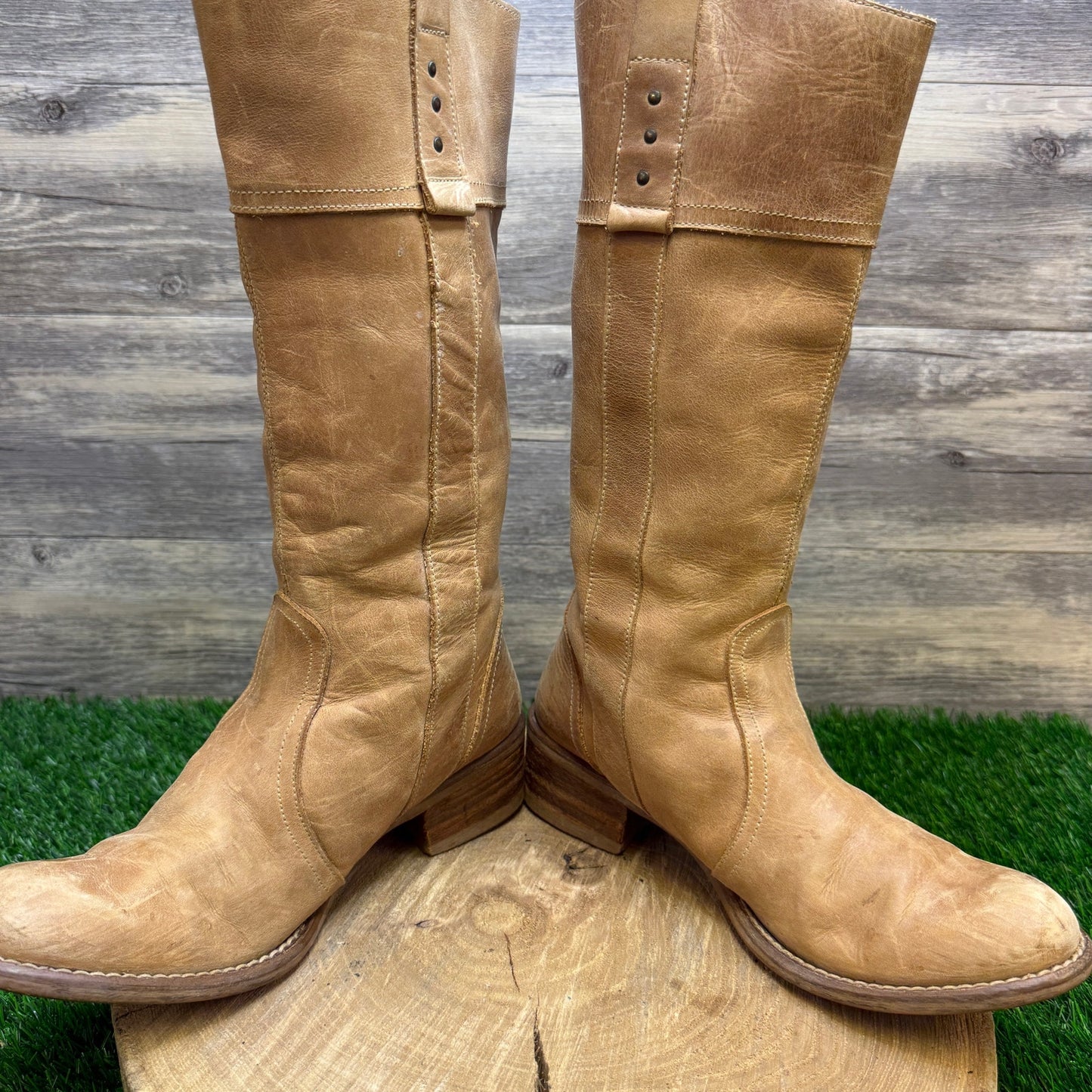Destroy Women - Size 8 - Tan Tall Moto Boots