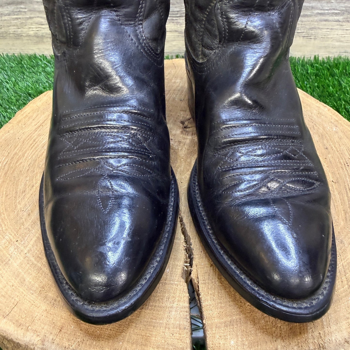 Texas Men - Size 8D - Vintage Black Western Cowboy Boots Style W5010