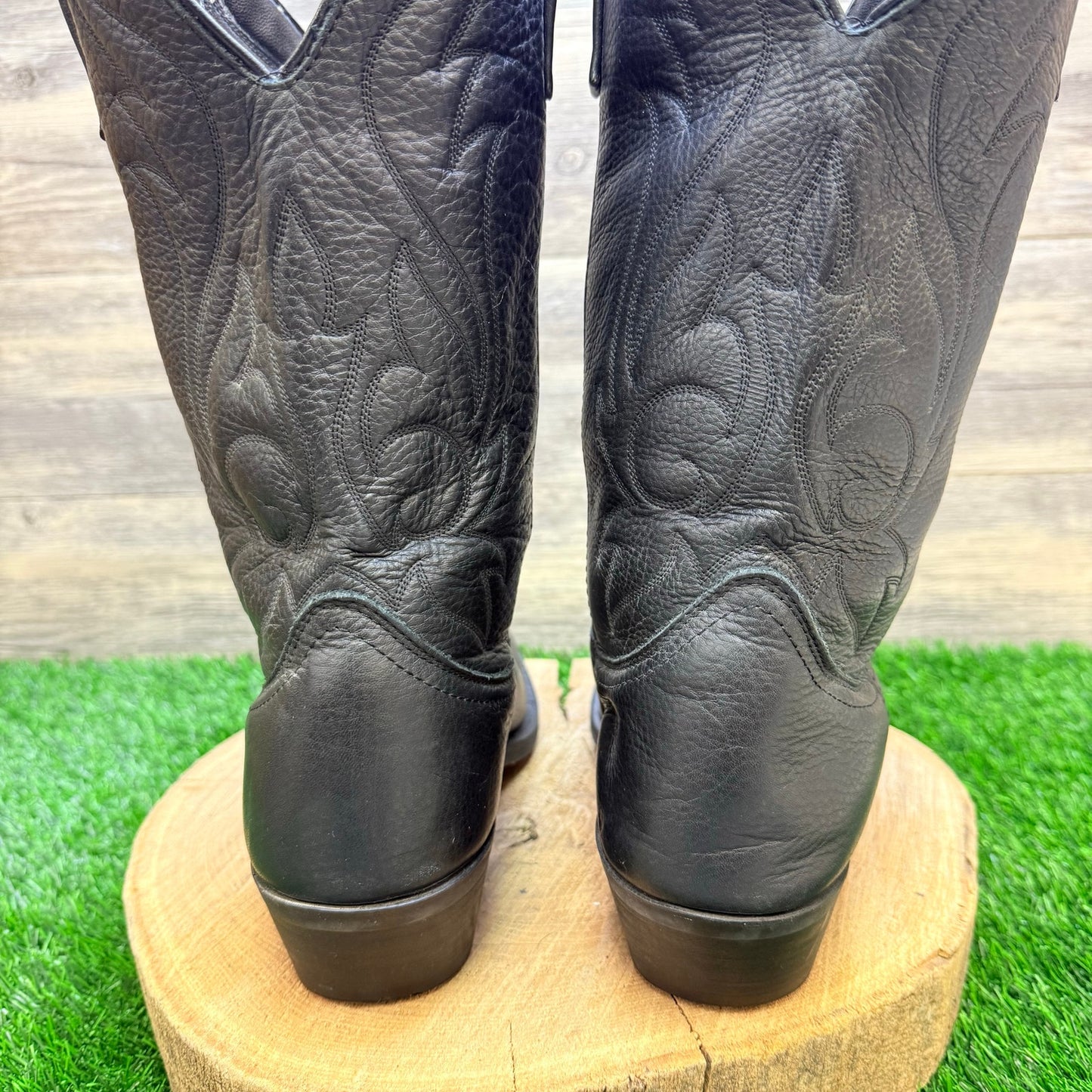 Masterson Men - Size 13D - Black Cowboy Boots with Metal Tips RB885