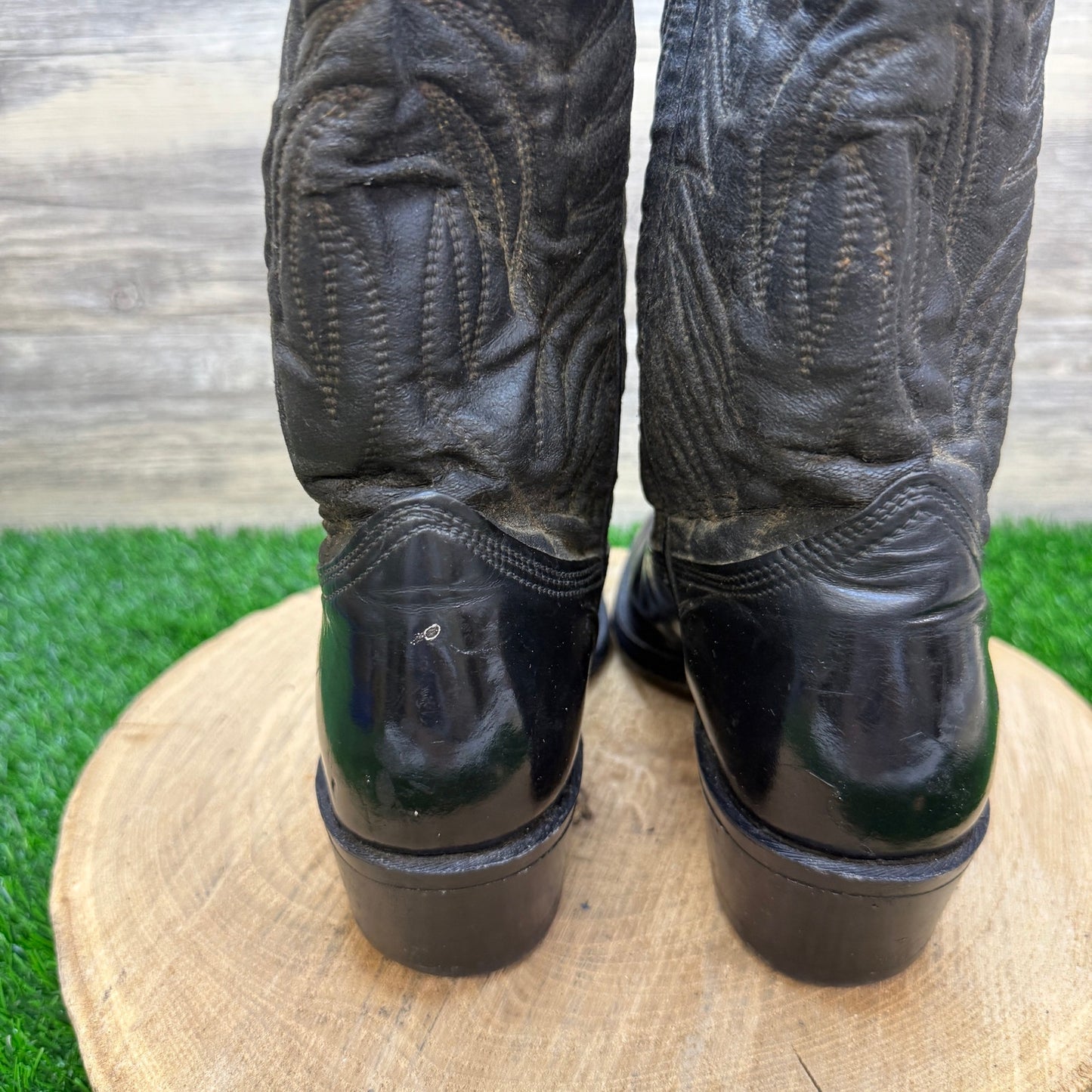 Texas Men - Size 8D - Vintage Black Western Cowboy Boots Style W5010