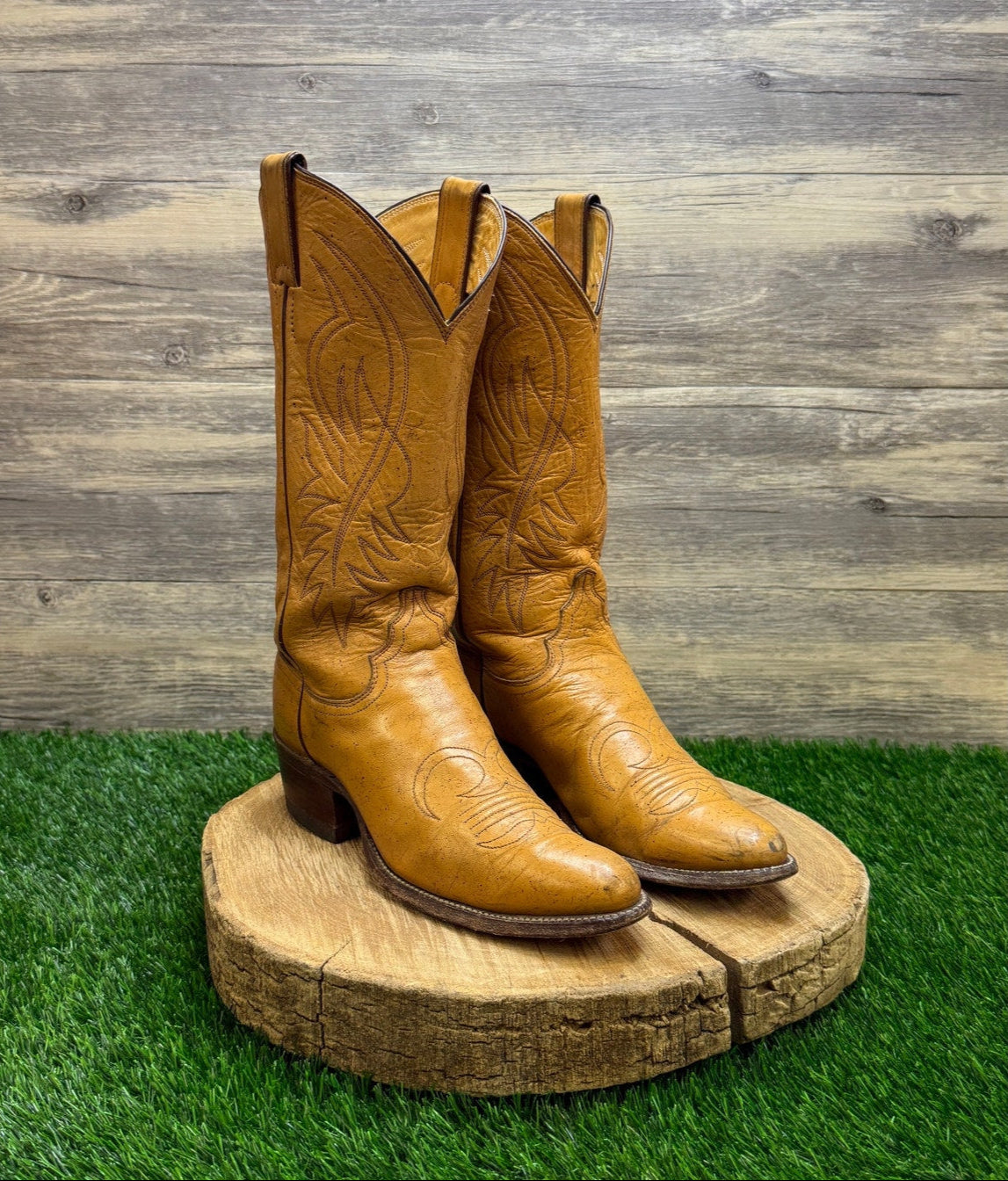 Justin Women - Size 7B - Vintage Marbled Sand Cowboy Boots Style L4127