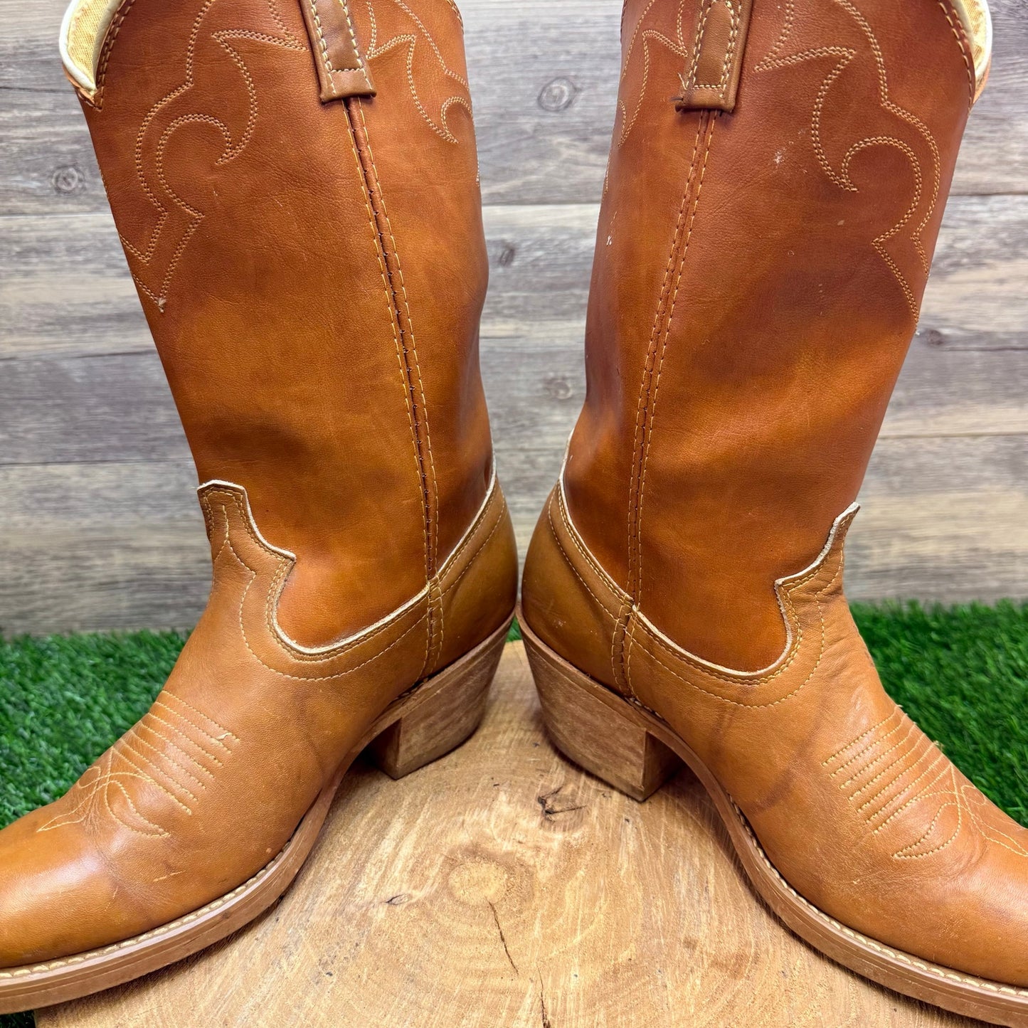 Acme Men - Size 7.5D - Tan Dingo Cowboy Boots 5907