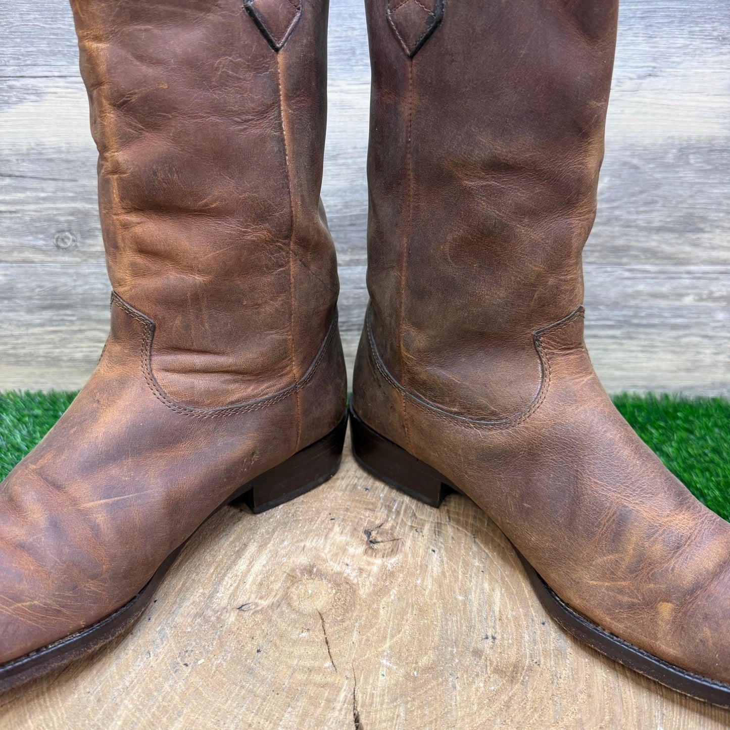 Zodiac Men - Size 9.5M - Vintage Brown Western Cowboy Boots Style 9603