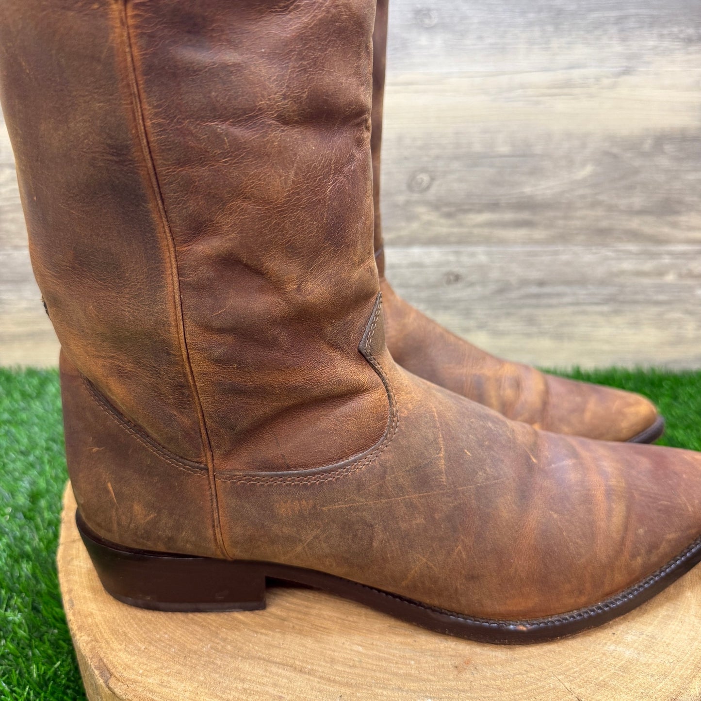 Zodiac Men - Size 9.5M - Vintage Brown Western Cowboy Boots Style 9603