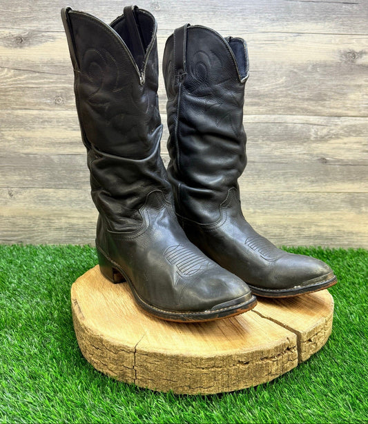 Durango Men - Size 9.5D - Black Leather Cowboy Boots SW549