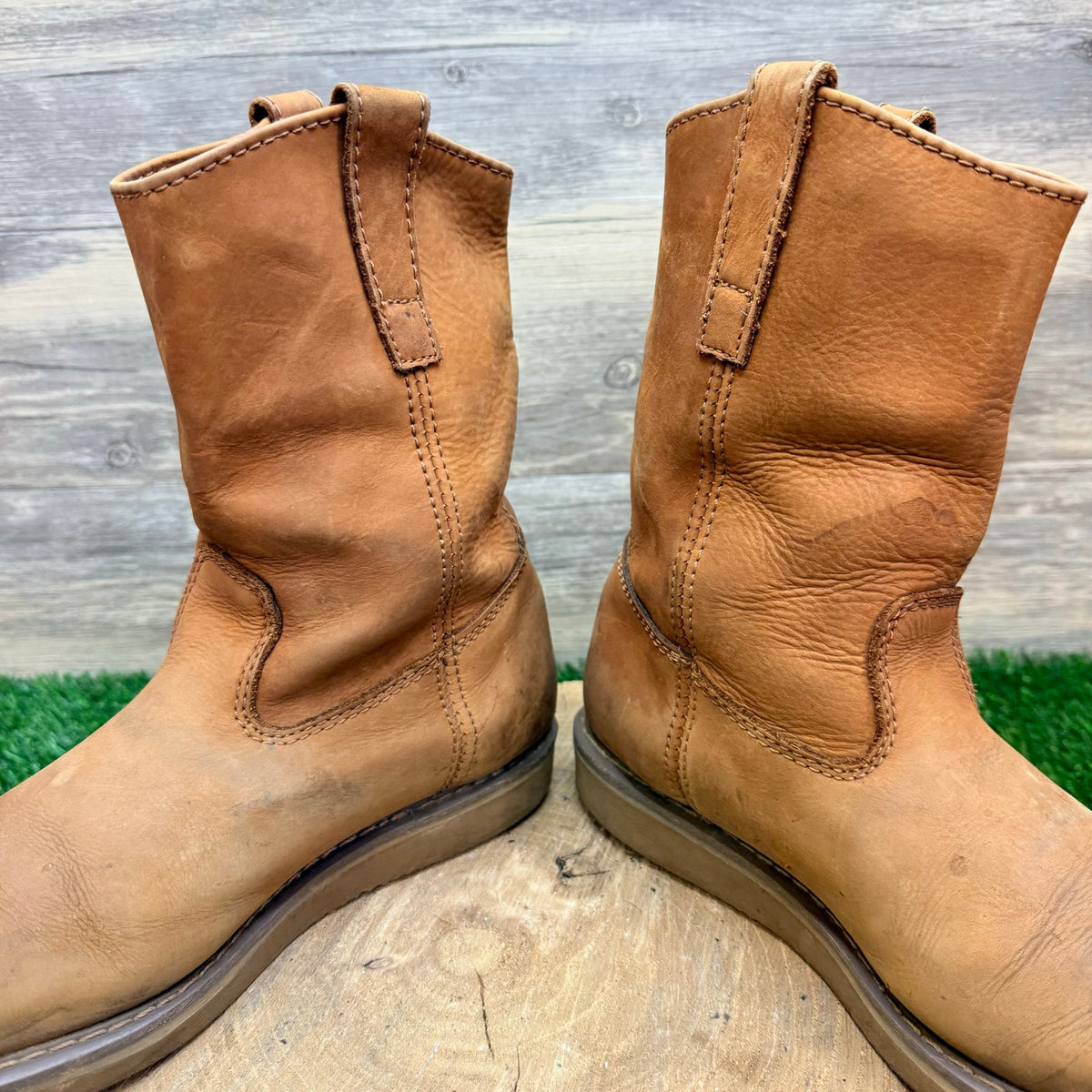 Brazos Men - Size 8.5M - Tan Suede Western Cowboy Boots MW1002