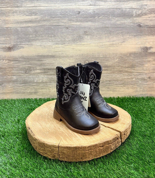 Kids black youth boots