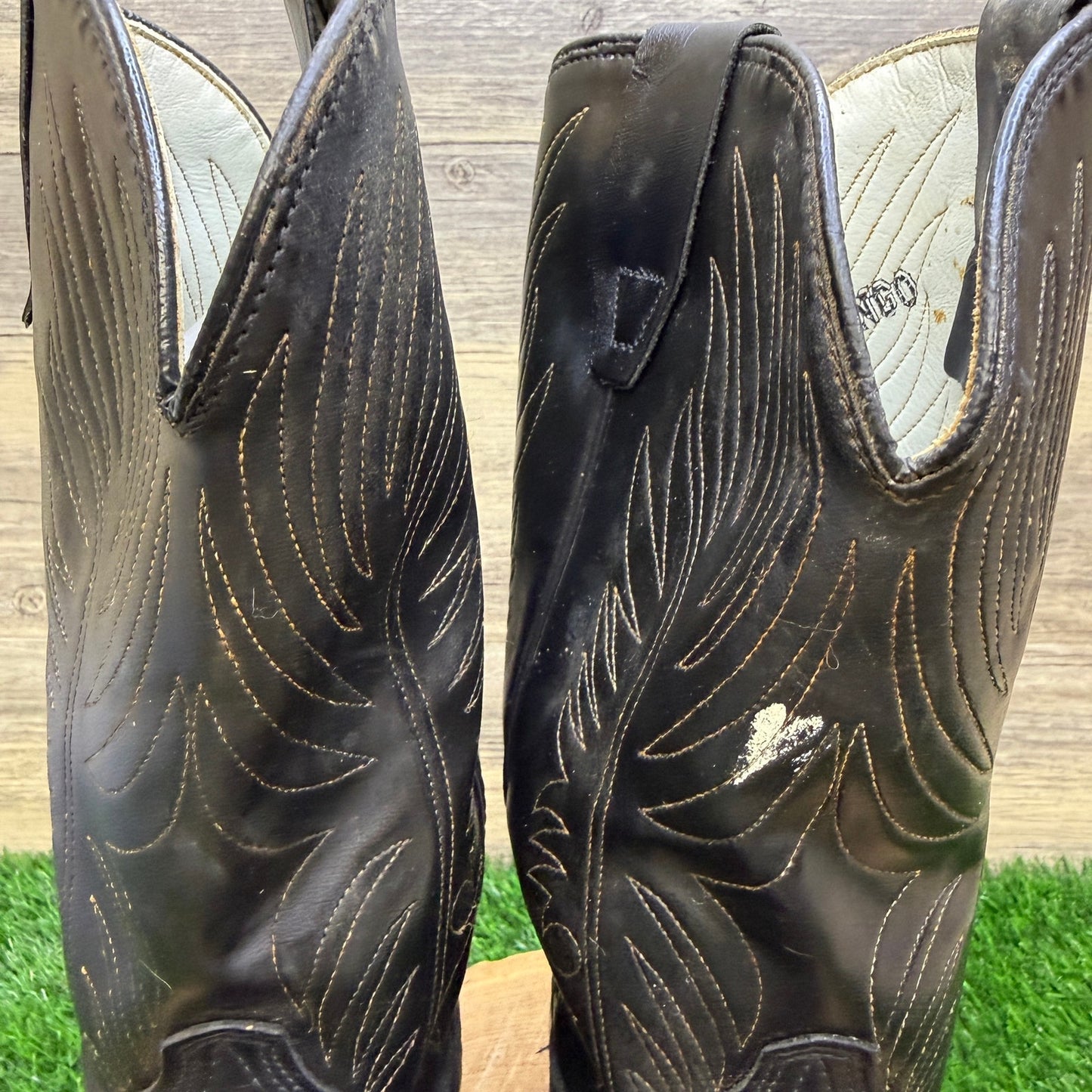 Durango Men - Size 9.5D - Vintage Black Western Cowboy Boots Style 18002