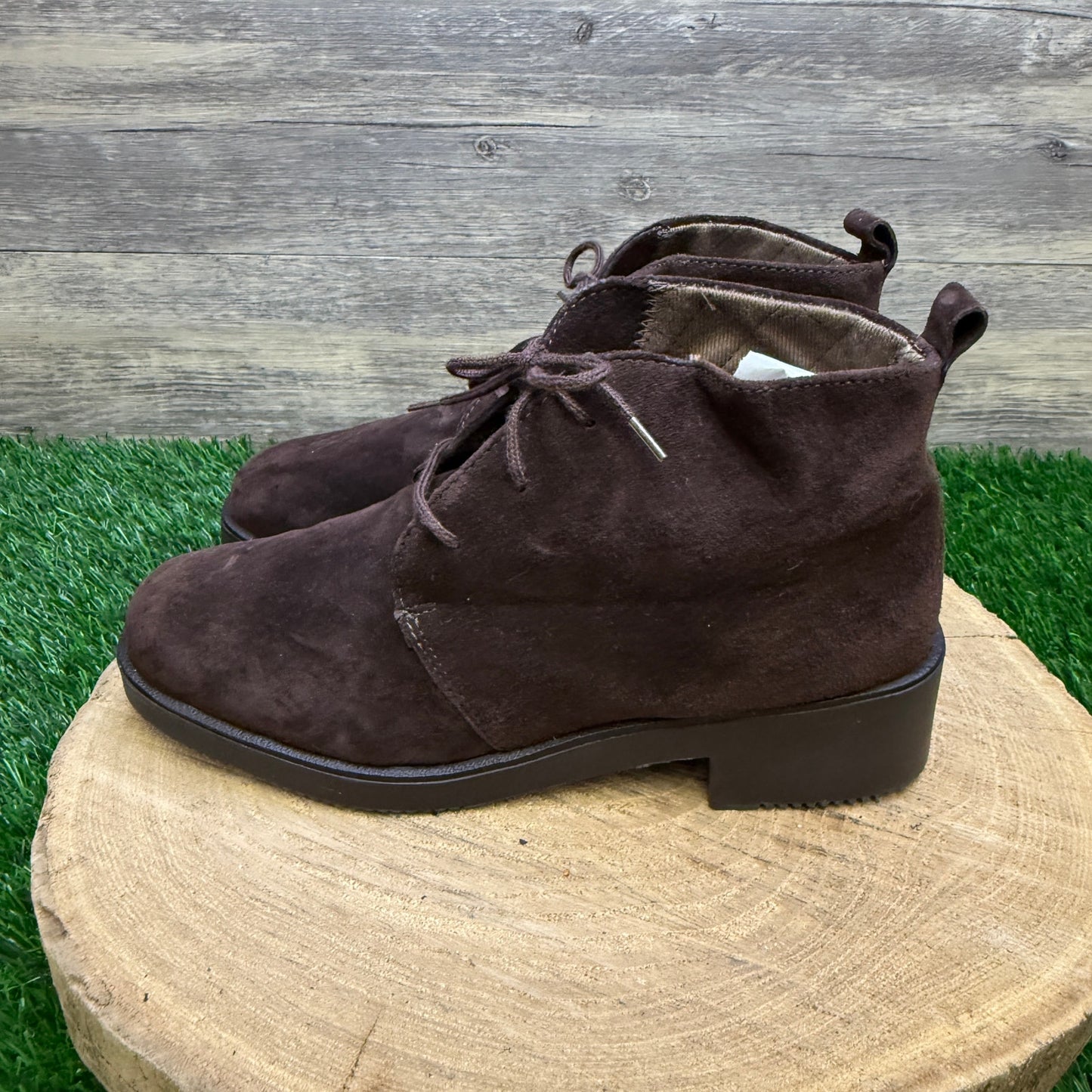 Hushpuppies Women - Size 8.5M - Dark Brown Suede Ankle Lace Boots Style 295031