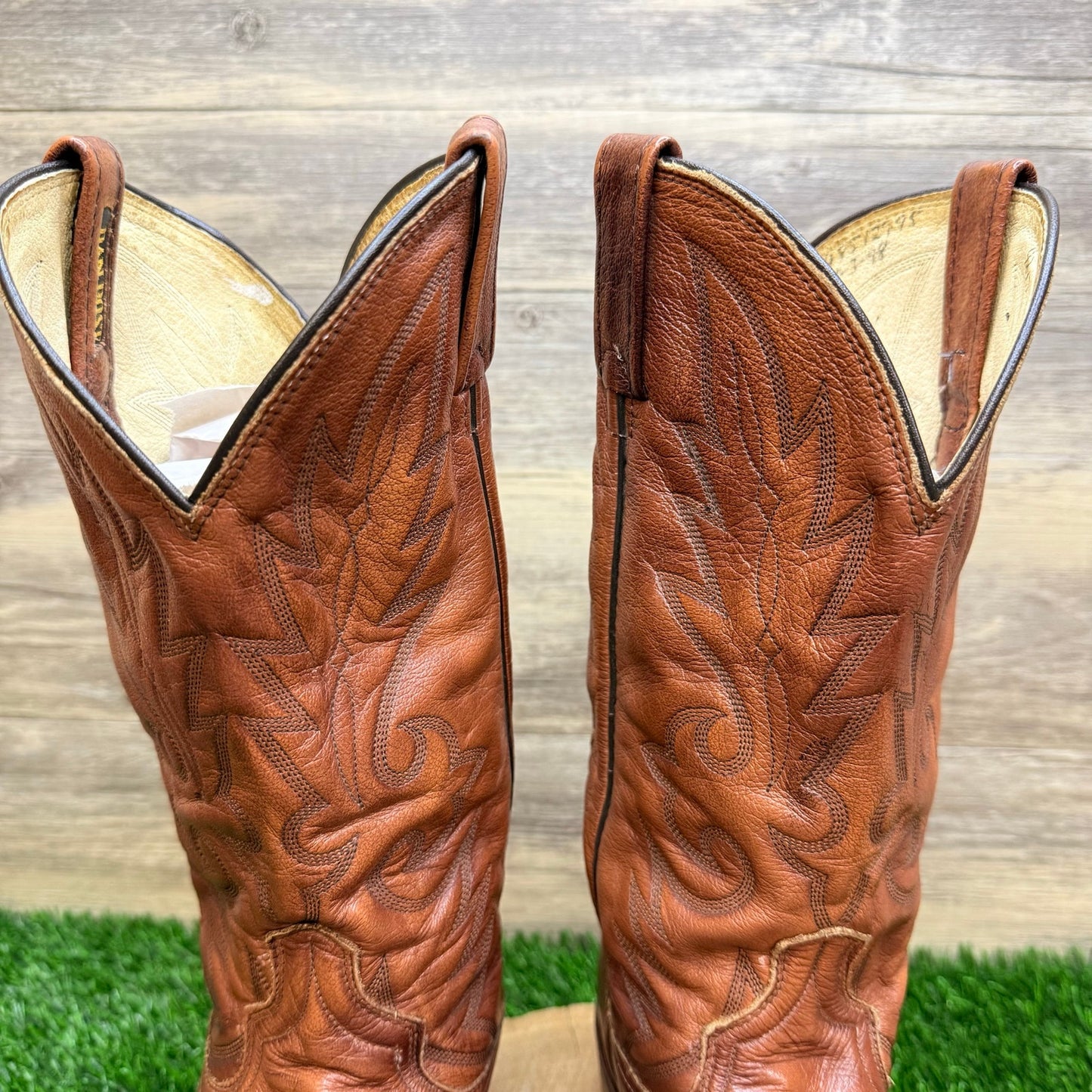 Dan Post Men - Size 10.5D - Vintage Cognac Western Cowboy Boots 111R