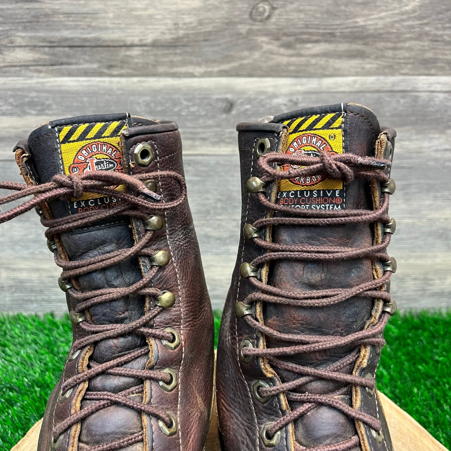 Justin Men - Size 7.5D - Brown Lace Up Work Boots Style 0761