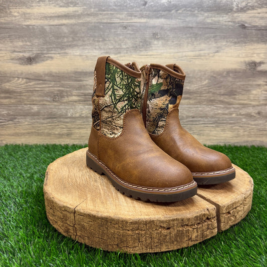 Mountain Creek Youth - Size 13M - Brown Camo Zipper Boots