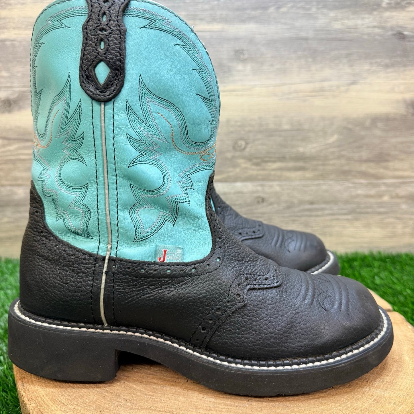Justin Gypsy Women - Size 8.5B - Blue / Black Western Cowboy Boots L9905