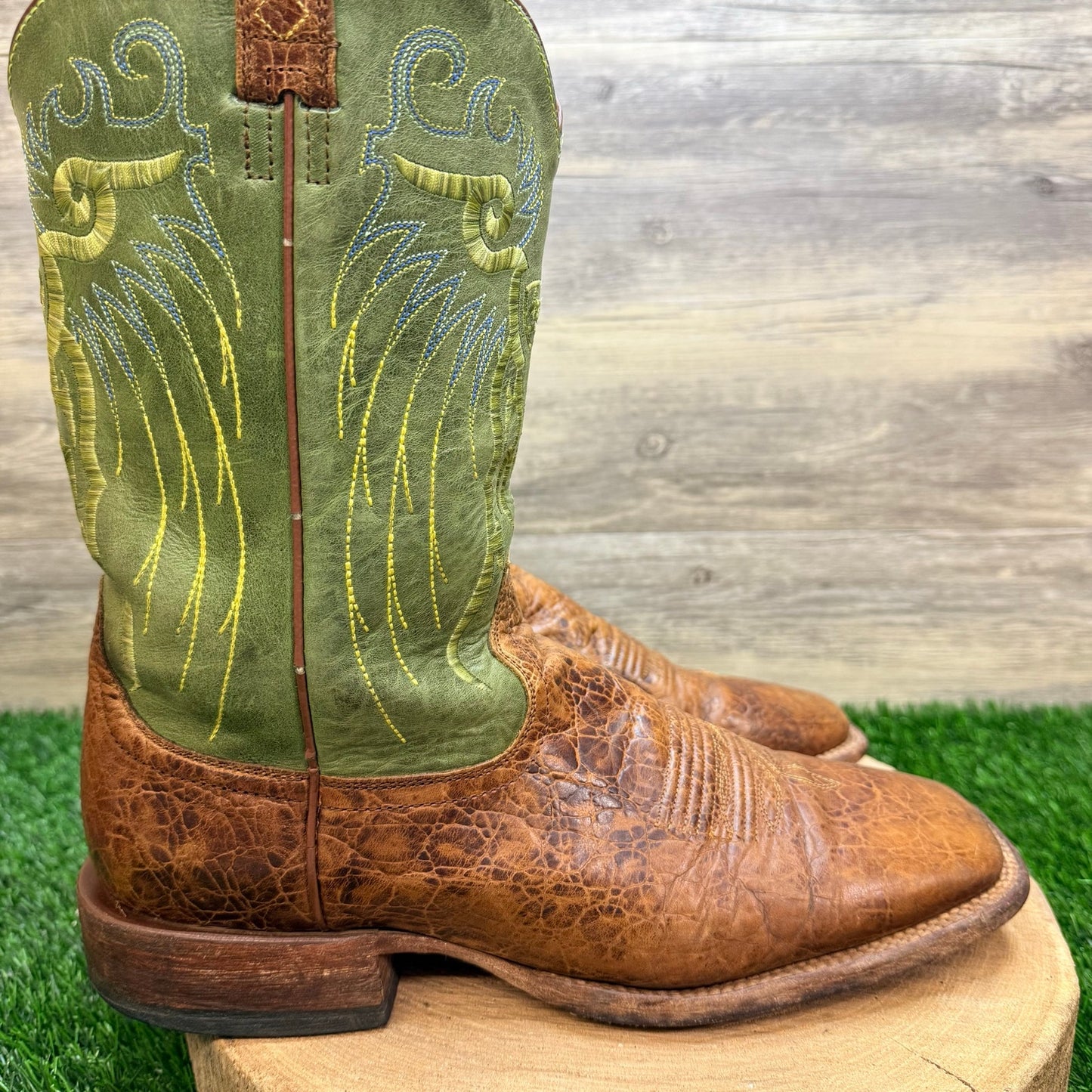 Ariat Men - Size 11.5D - Brown / Green Mesteno Square Toe Cowboy Boots 10006841