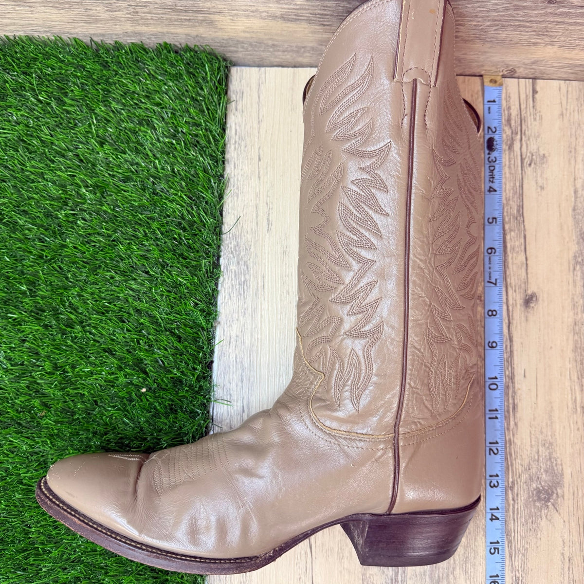 Justin Men - Size 10D - Vintage Taupe Western Cowboy Boots J306357