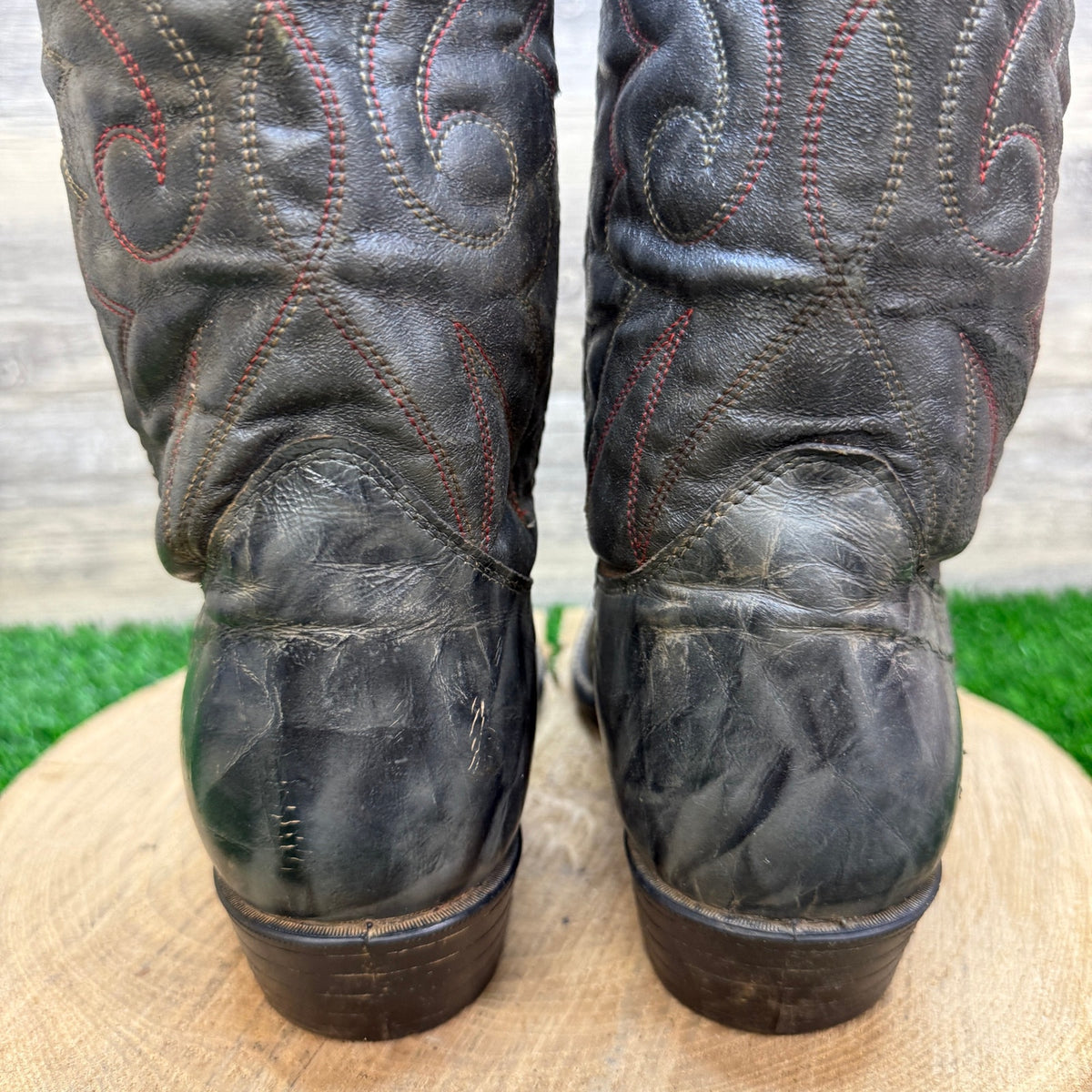 Unknown Men - Size 9EE - Vintage Gray Marbled Print Western Cowboy Boots 7893