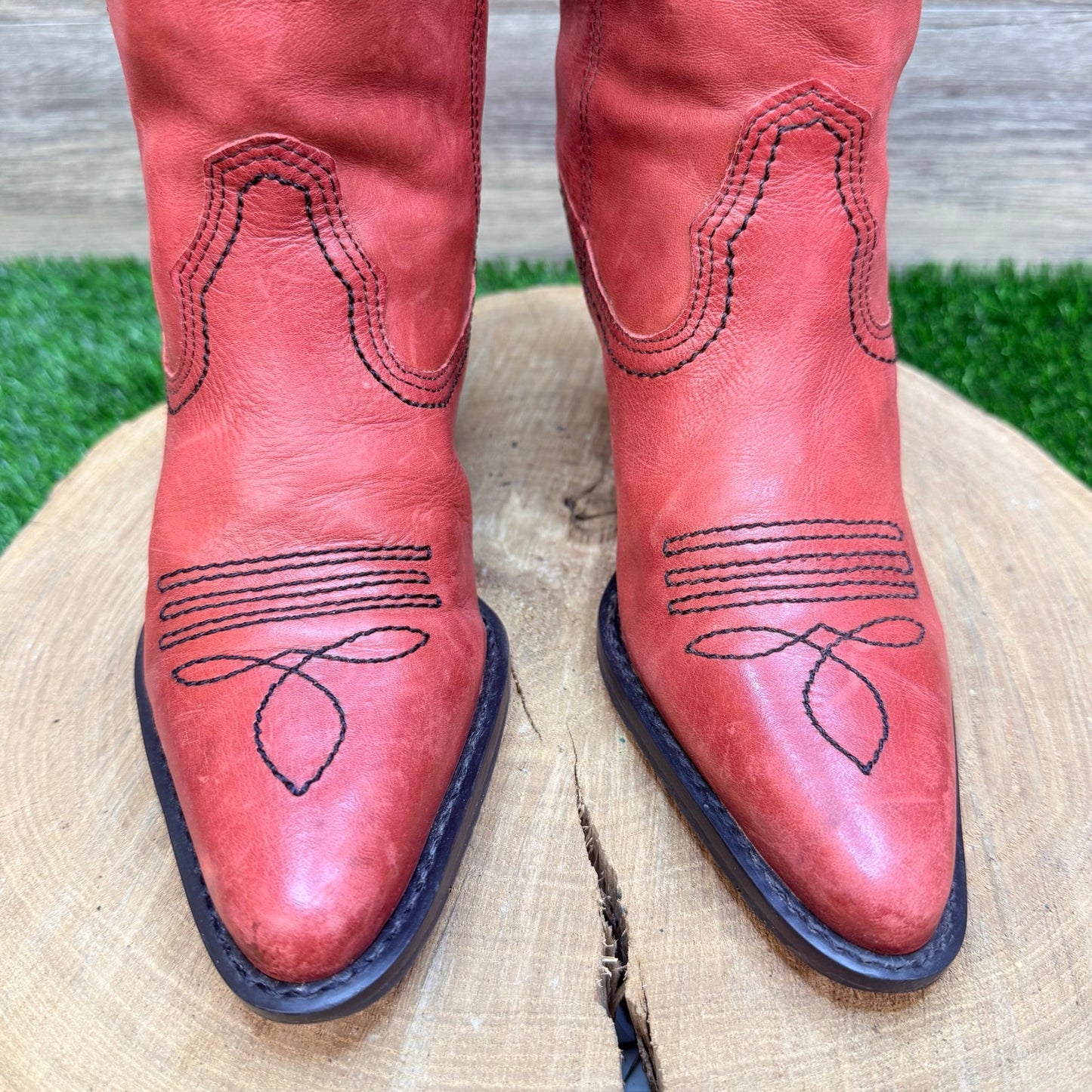 Cathy Jean Women - Size 7M - Red Soft Leather Boots