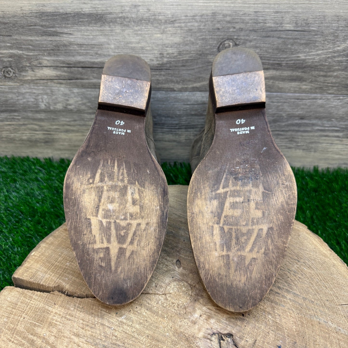 Felmini Women - Size 9 - Distressed Tan Ankle Boots
