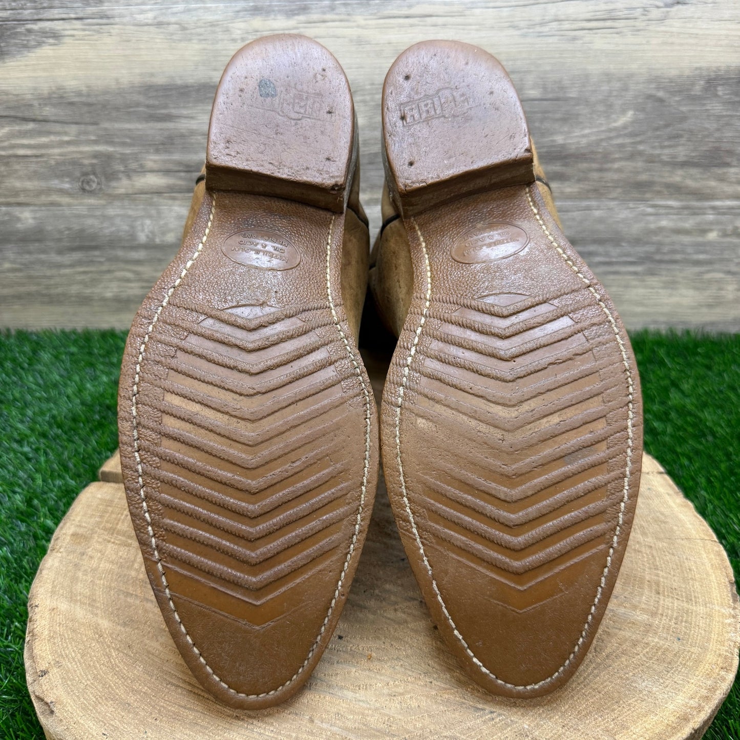 Abilene Men - Size 11D - Vintage Tan Suede Western Cowboy Boots Style 6552