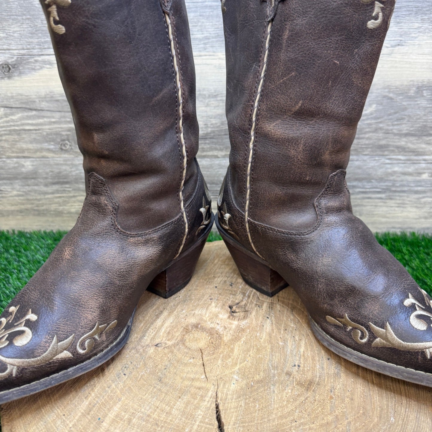 Durango Women - Size 10M - Brown Crush Western Cowboy Boots Style RD3203