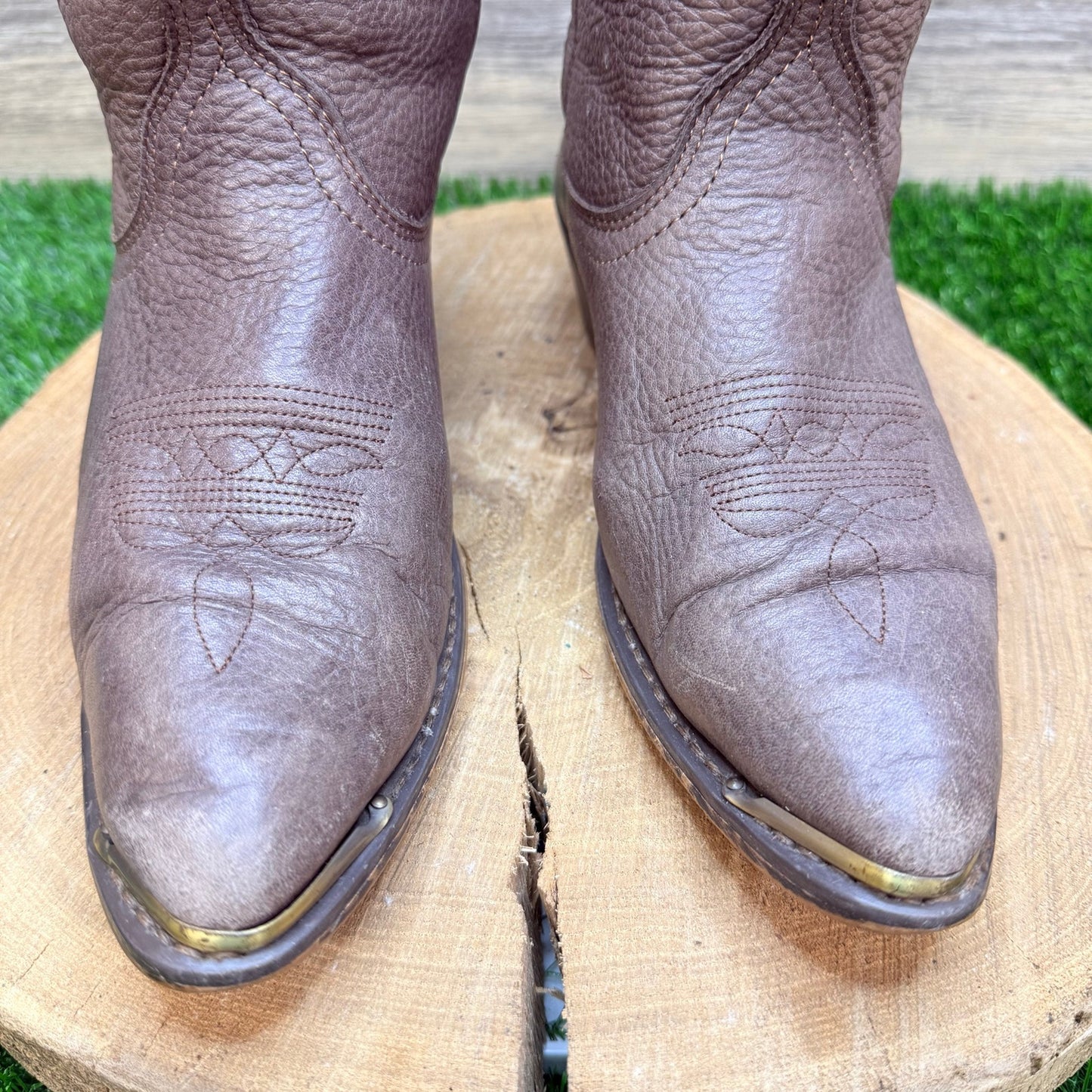 Masterson Women - Size 8M - Brown Toe Plate Western Cowboy Boots RB888