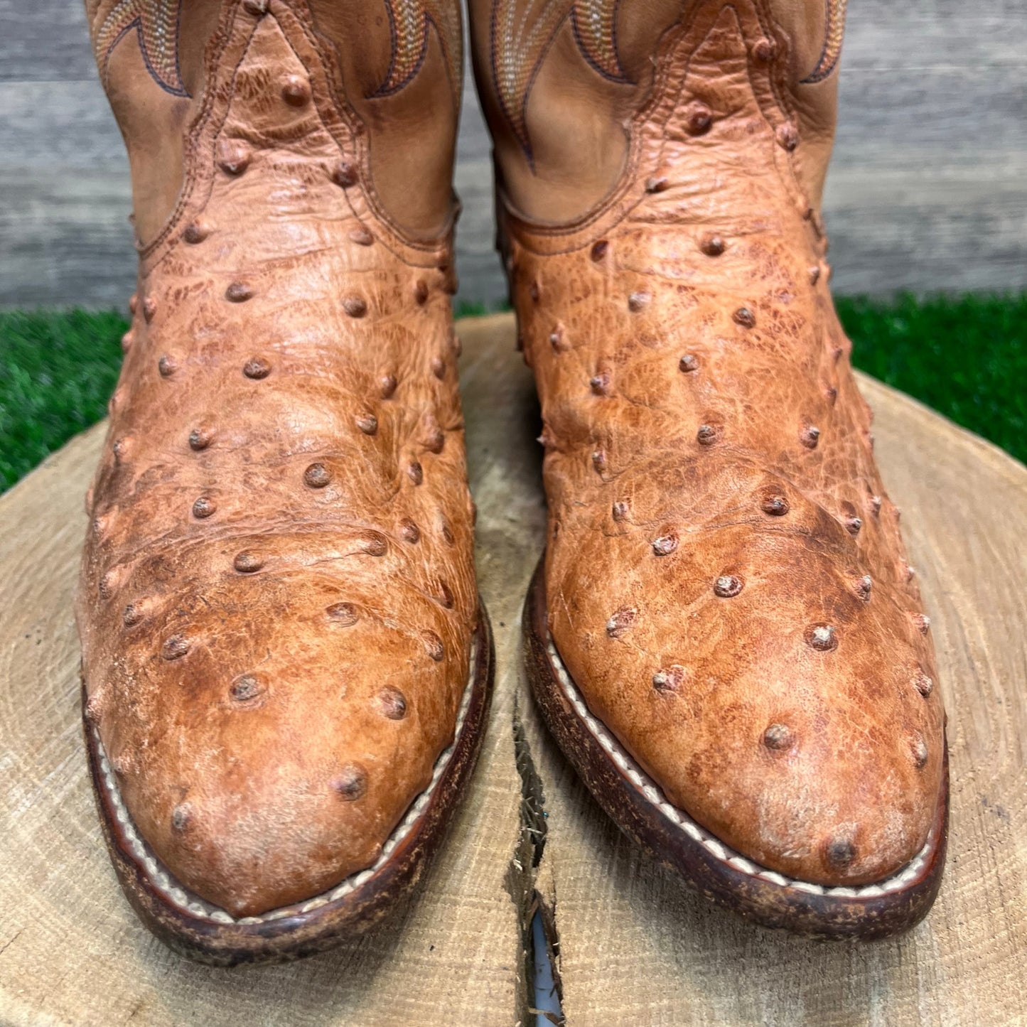 Nocona Men - Size 8.5D - Cognac Ostrich Cowboy Boots Style NB2103