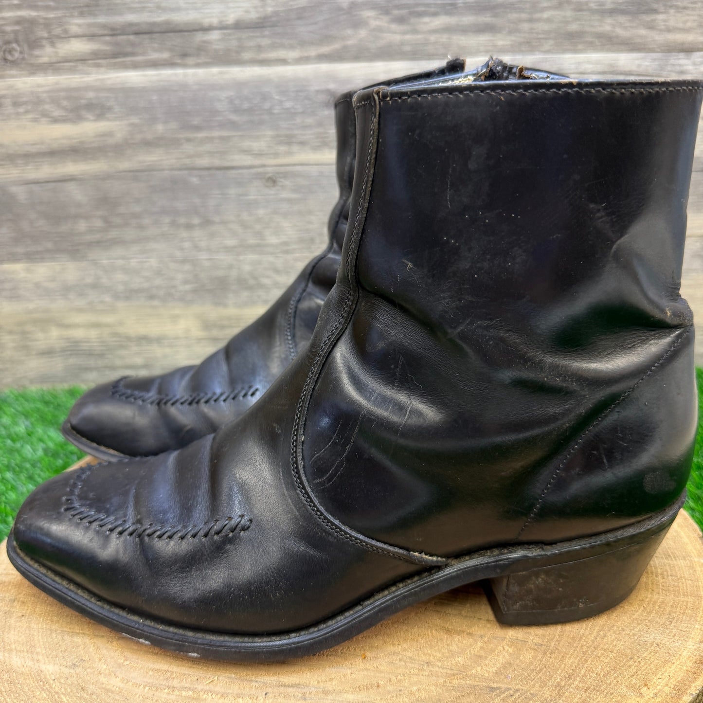 Wrangler Men - Size 10EE - Vintage Black Ankle Zipper Boots Style 45719