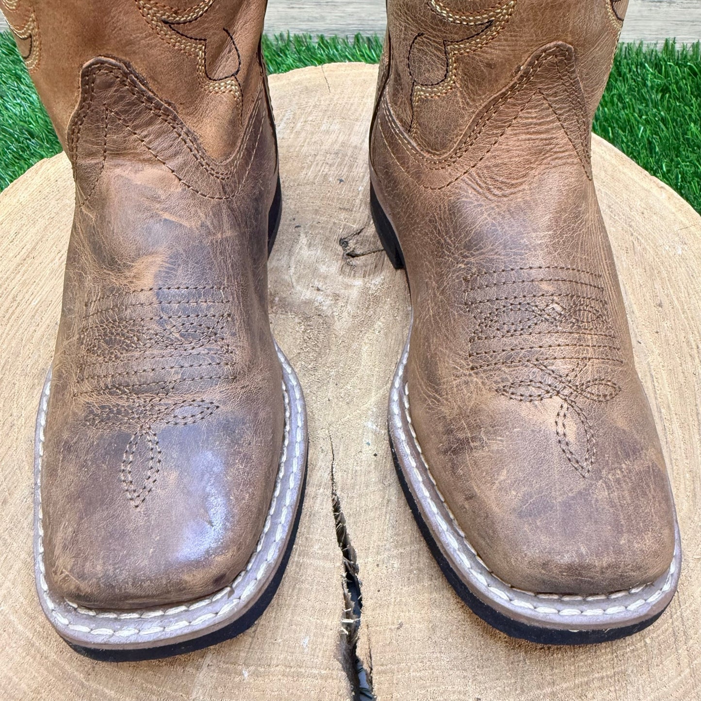 Smoky Mountain Youth - Size 11.5R - Brown Square Western Cowboy Boors 3520Y