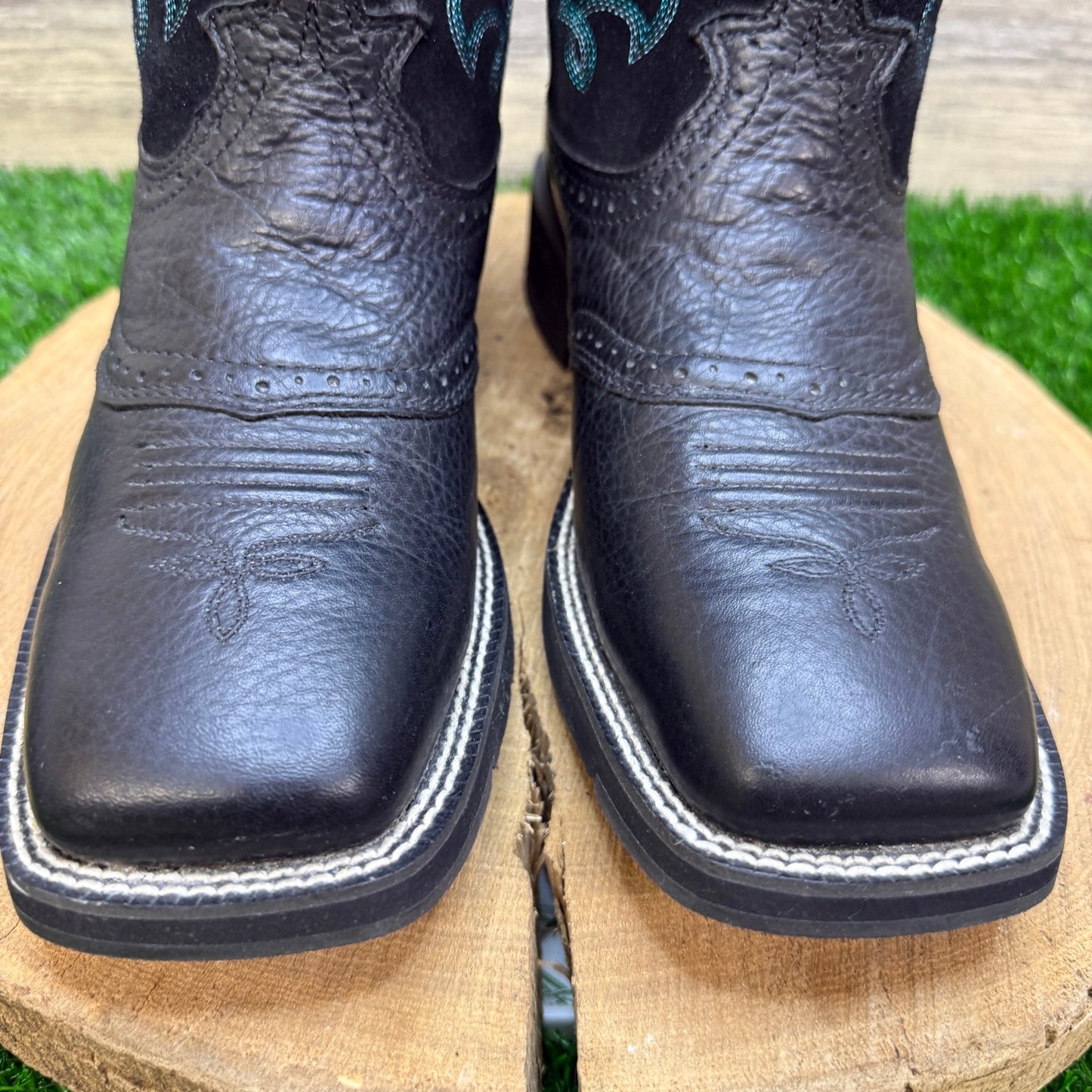 Ariat Fatbaby Women - Size 9B - Black/Blue Square Toe Cowboy Boots 10005912