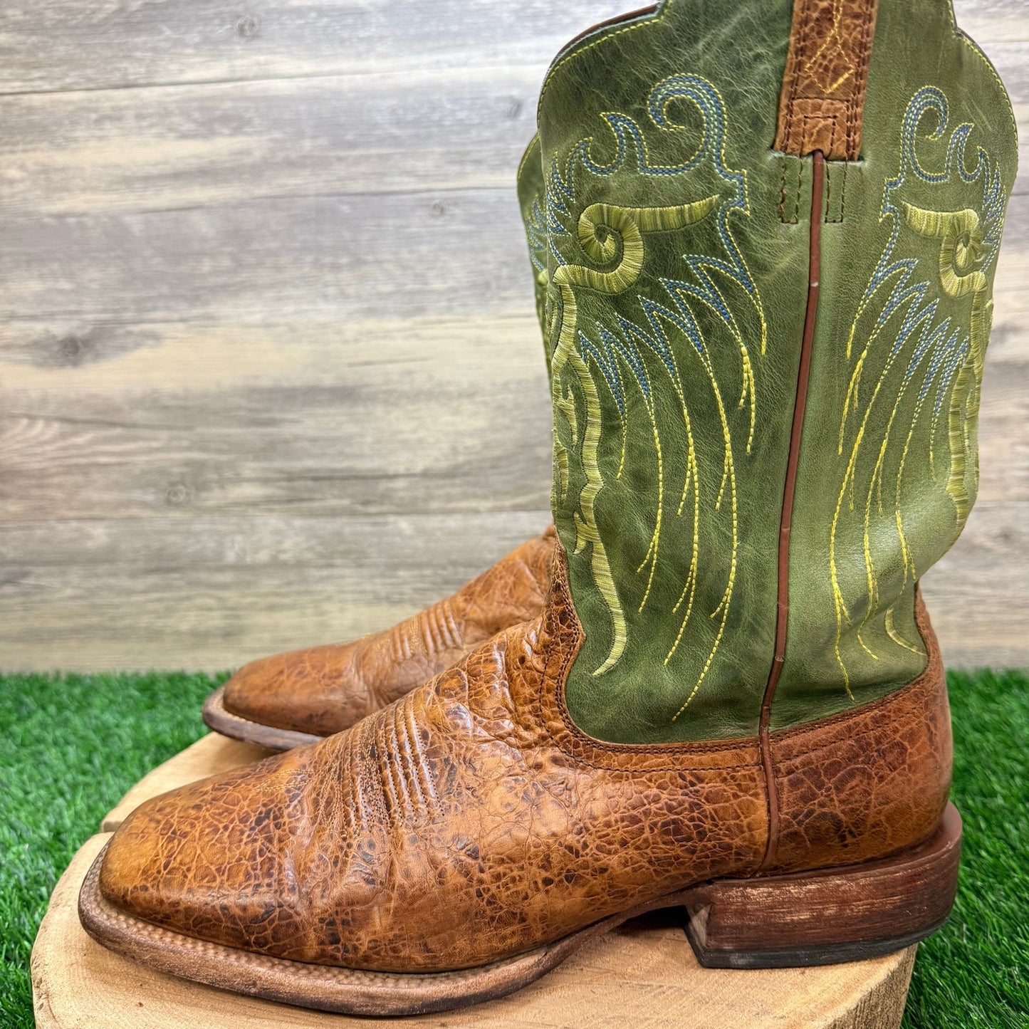 Ariat Men - Size 11.5D - Brown / Green Mesteno Square Toe Cowboy Boots 10006841