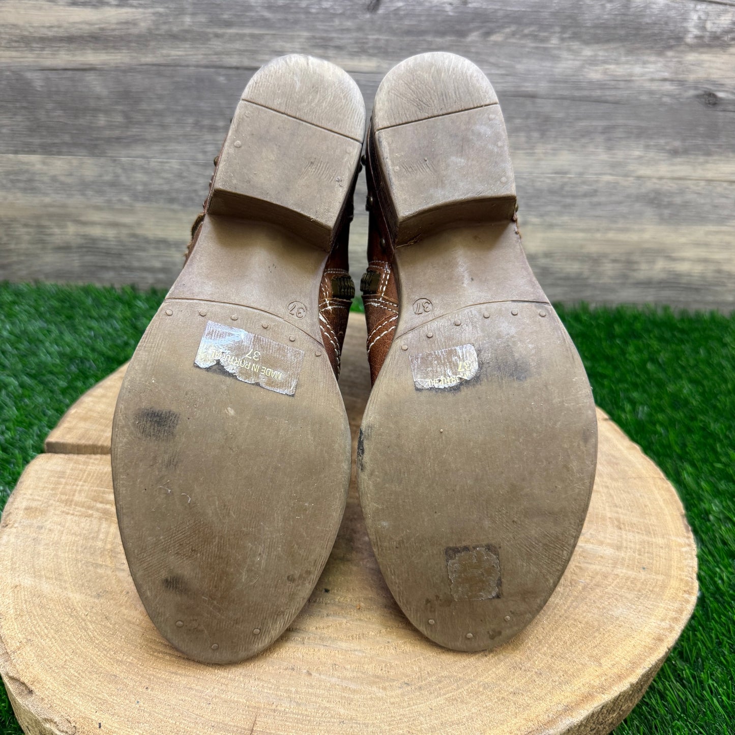 Sundance Women - Size 6.5 - Brown Studded Ankle Zipper Boots