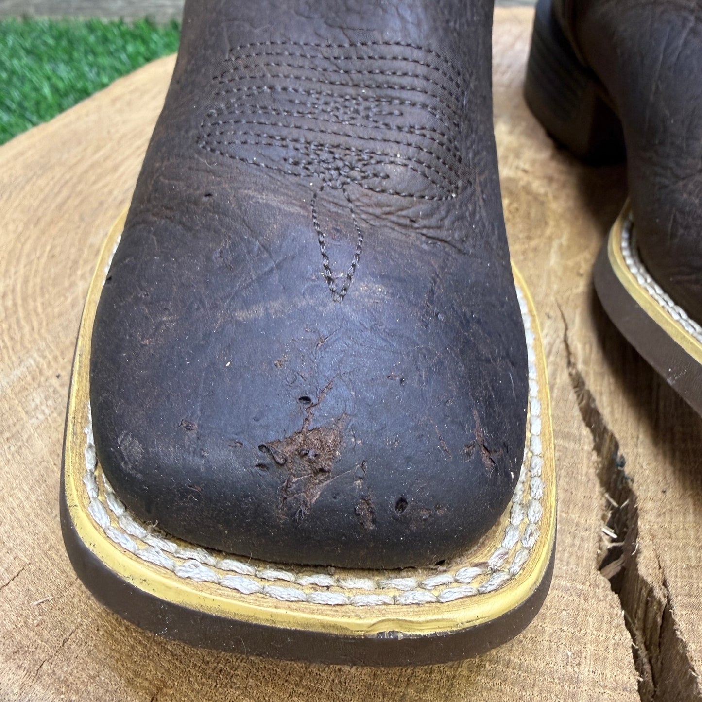 Durango Youth - Size 2M - Brown Square Toe Cowboy Boots Style DBT0219C