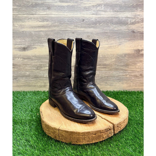 Justin Women - Size 5.5B - Vintage Black Roper Western Cowboy Boots L3703