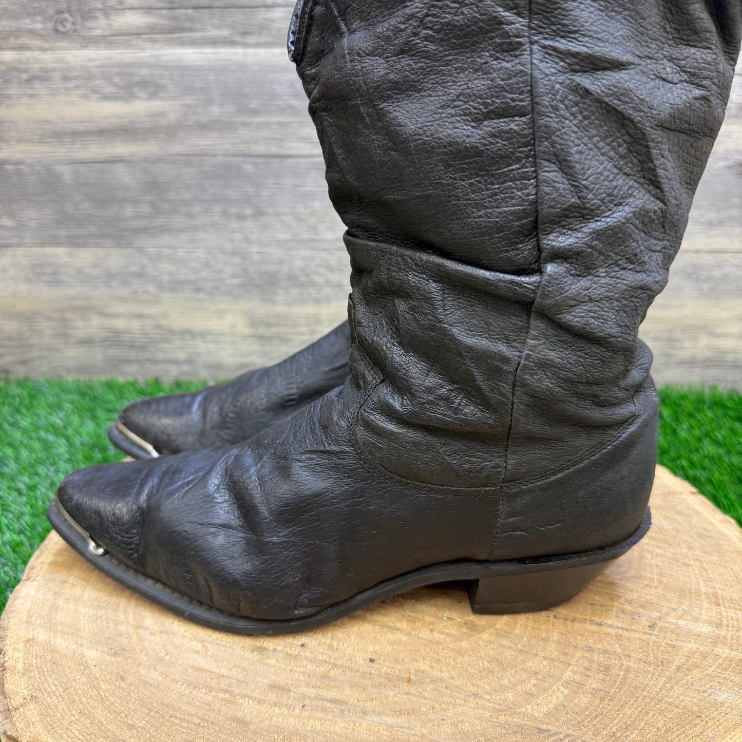Dingo Women - Size 7M - Vintage Black Slouch Cowboy Boots Style 17310