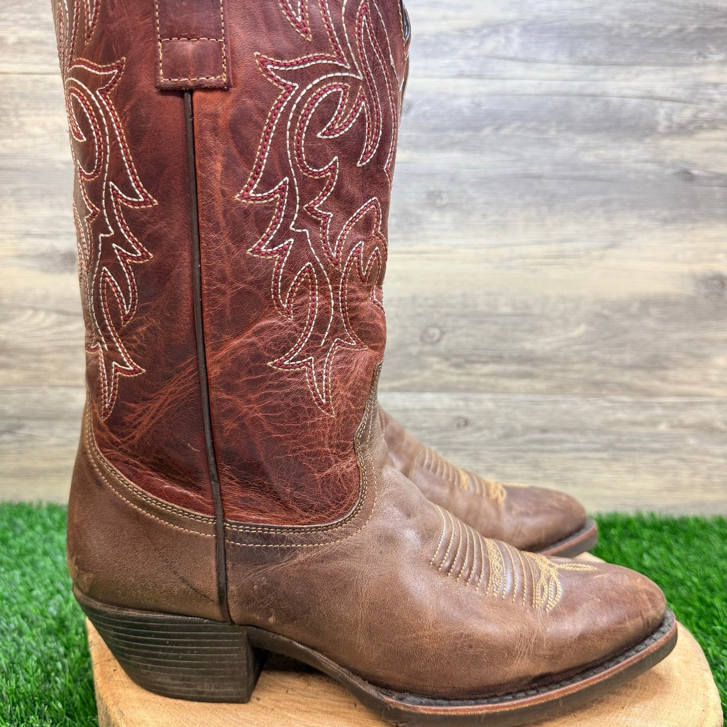 JB Dillon Men - Size 8.5 - Copper / Brown Western Cowboy Boots JBC101EW