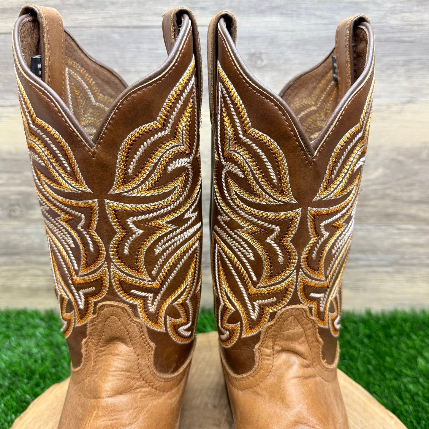 Nocona Women - Size 7.5B - Antiqued Brown Square Cowboy Boots NL7041
