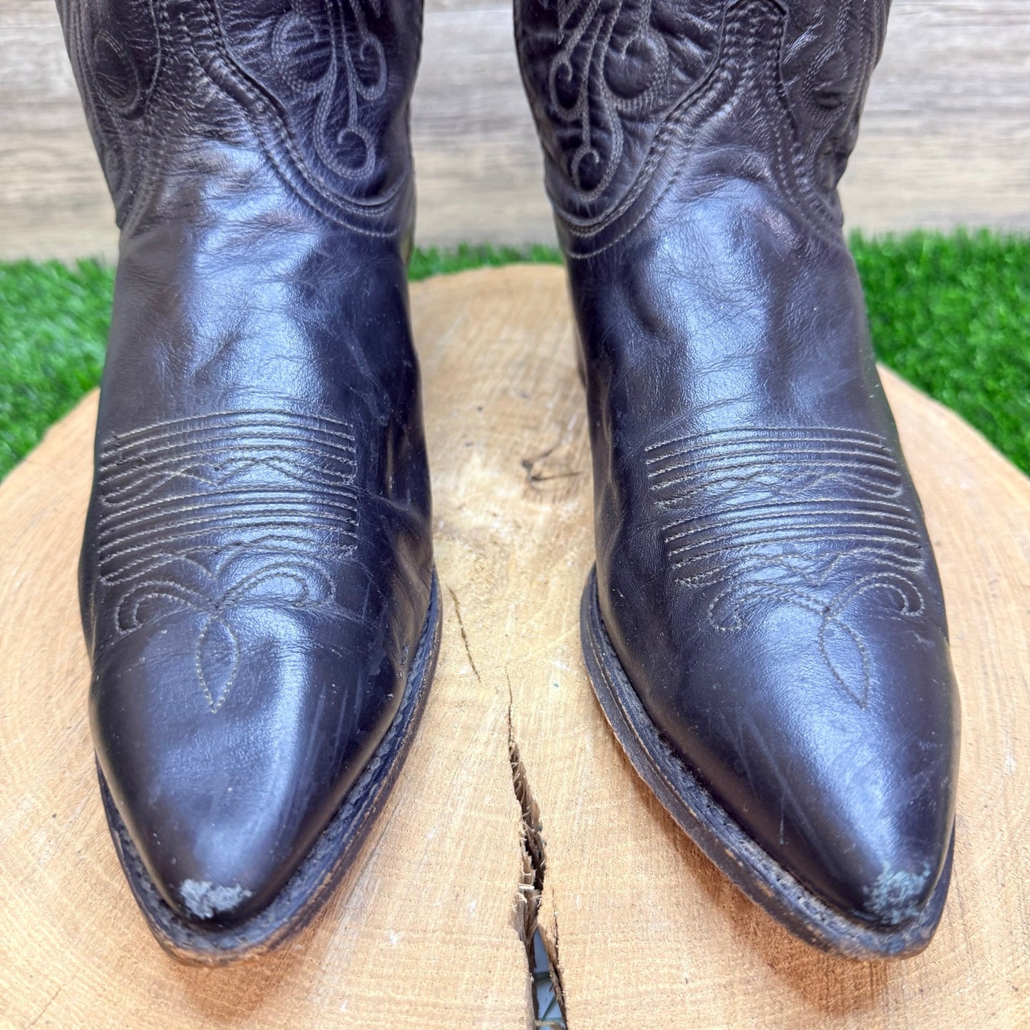 Dan Post Women - Size 10M - Vintage Black Western Cowboy Boots 9696